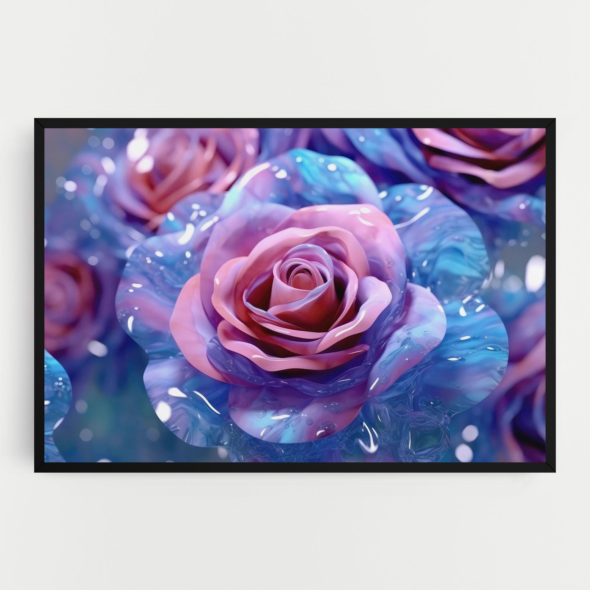 Vászonkép Beautiful Blue Pink Rose mockup 0