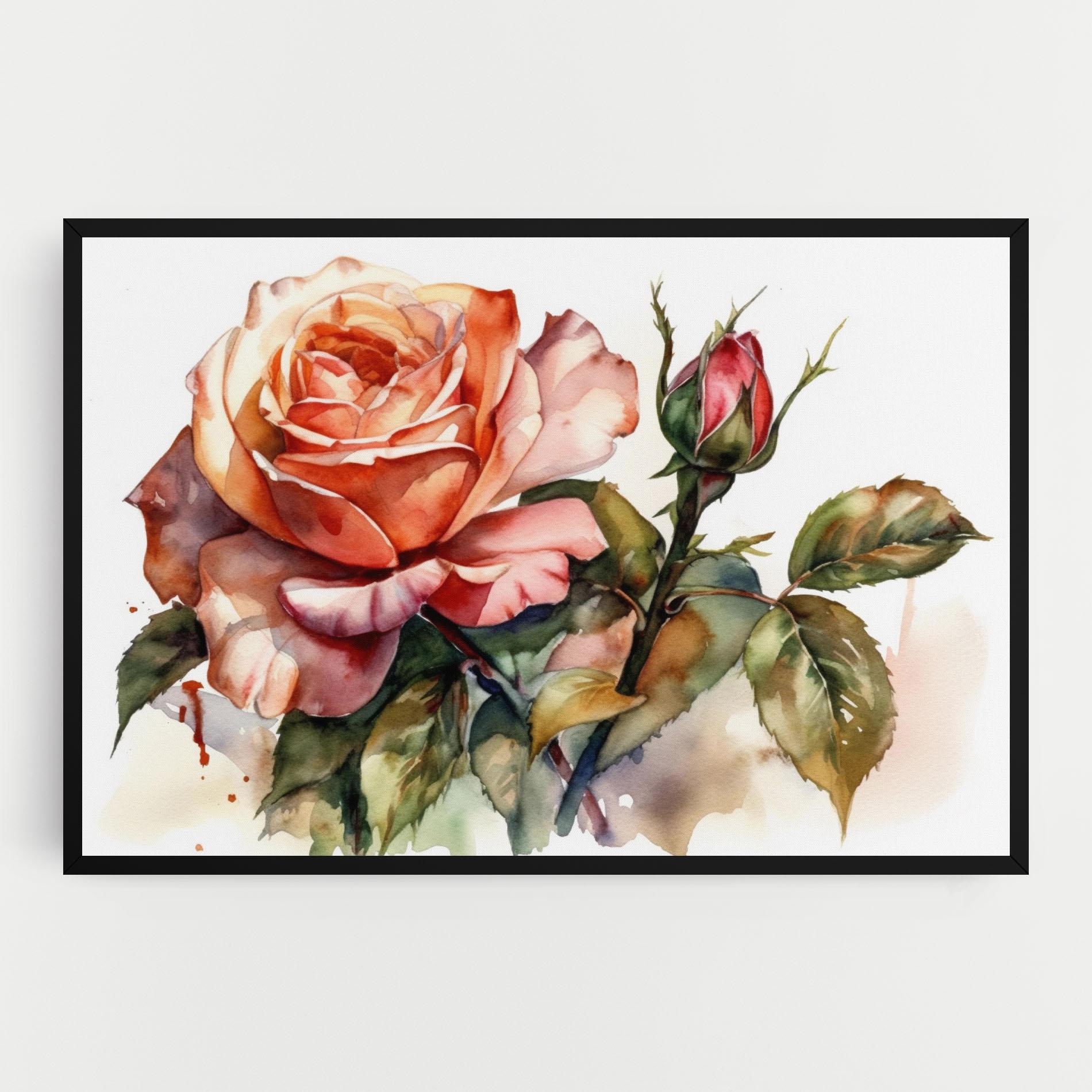Vászonkép Big Rose Painted mockup 0