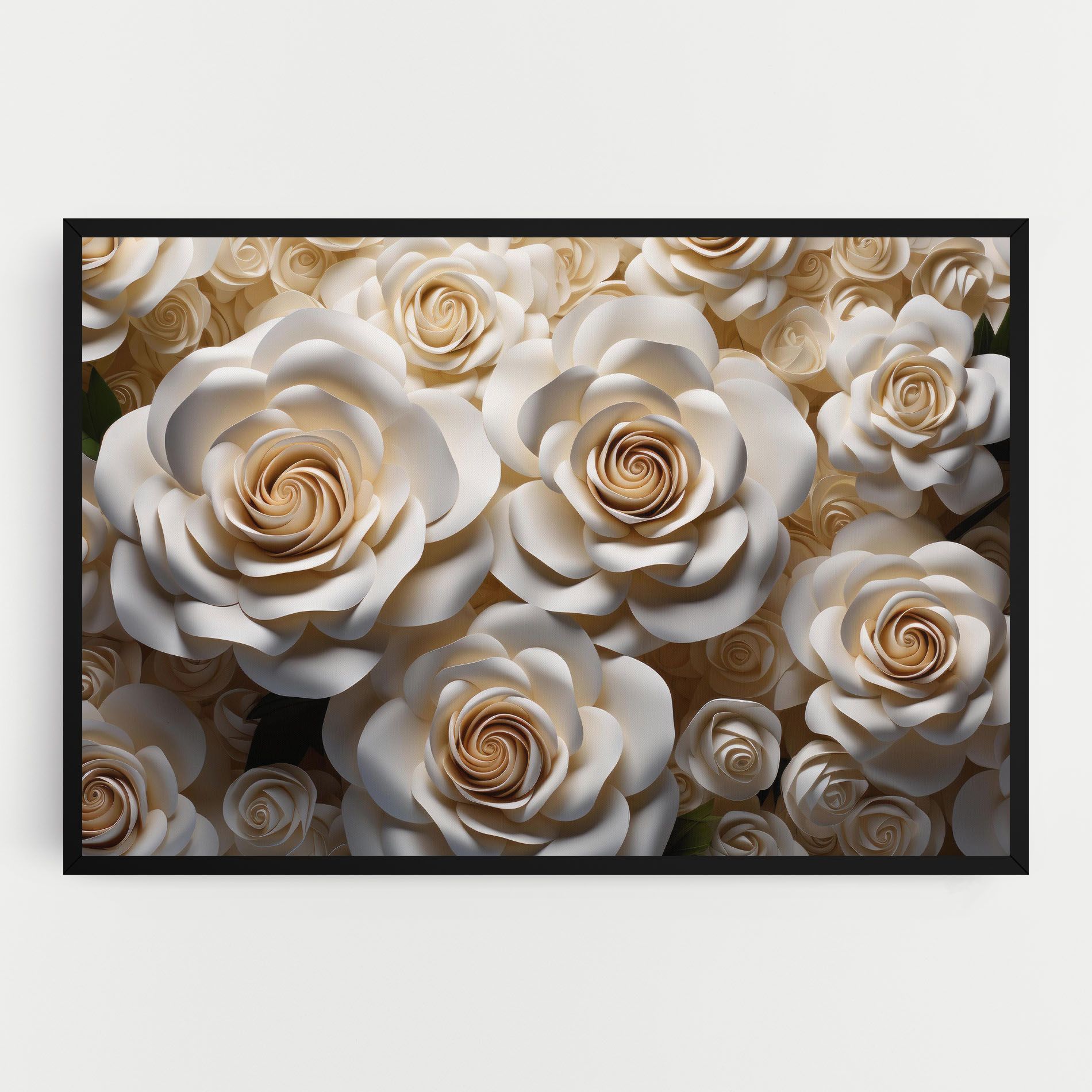 Cream Roses Wall mockup 0
