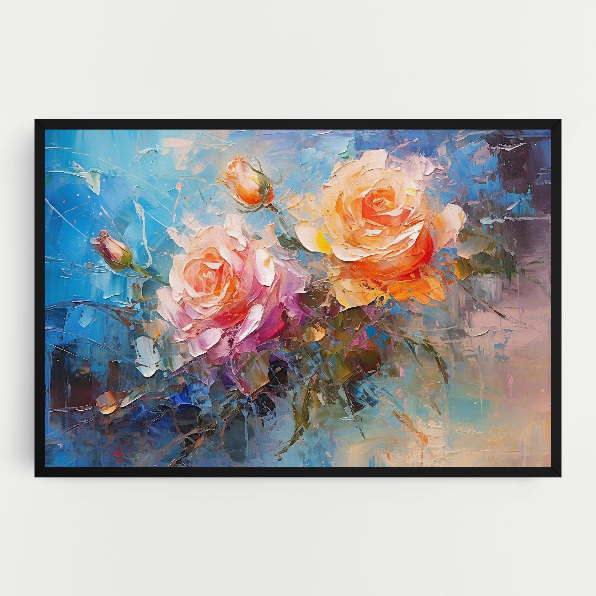 Vászonkép Light Orange Rose Painting mockup 0