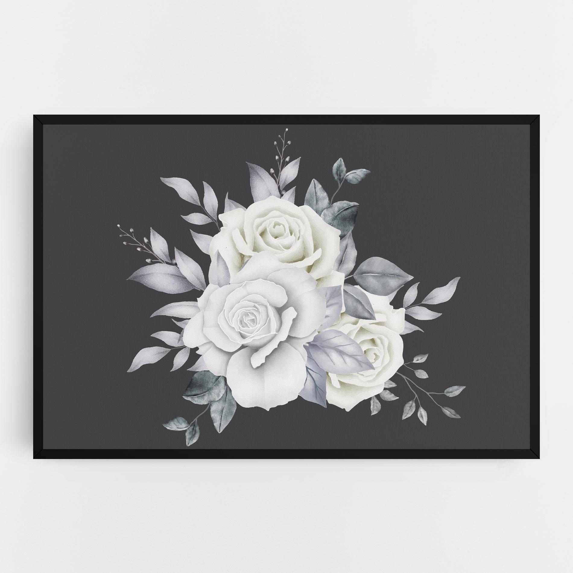 Vászonkép White Grey Rose mockup 0