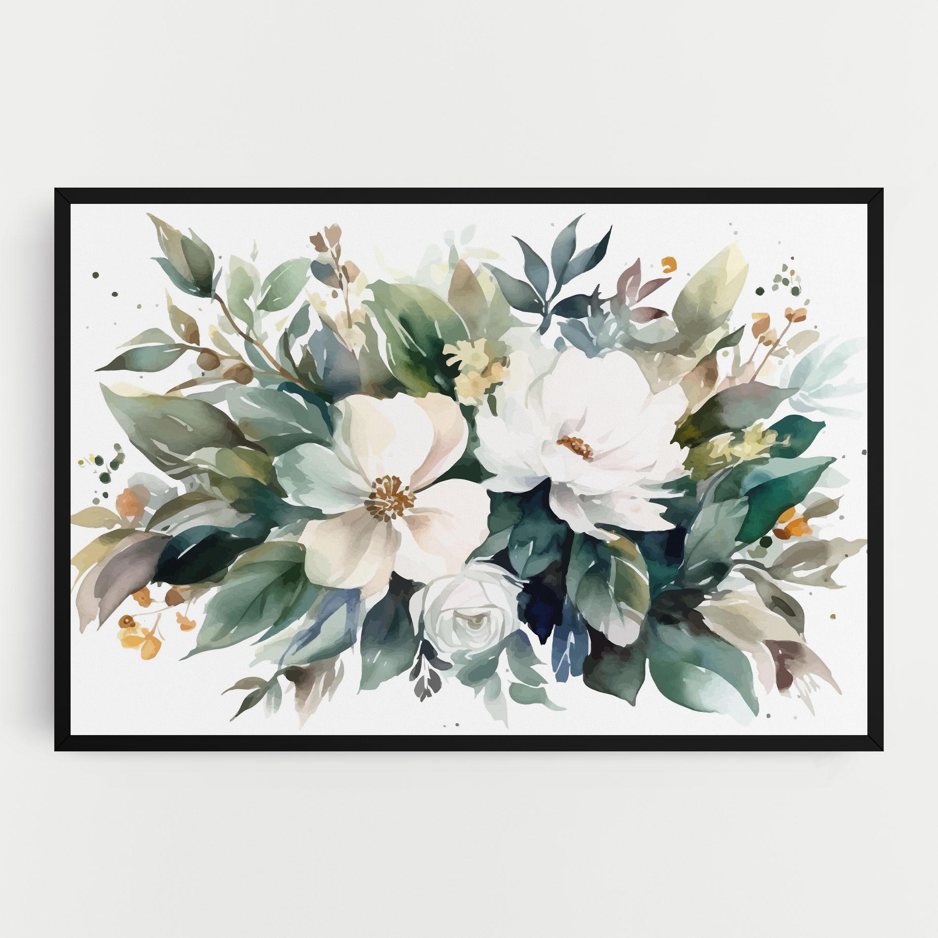 Vászonkép White Rose Paint mockup 0