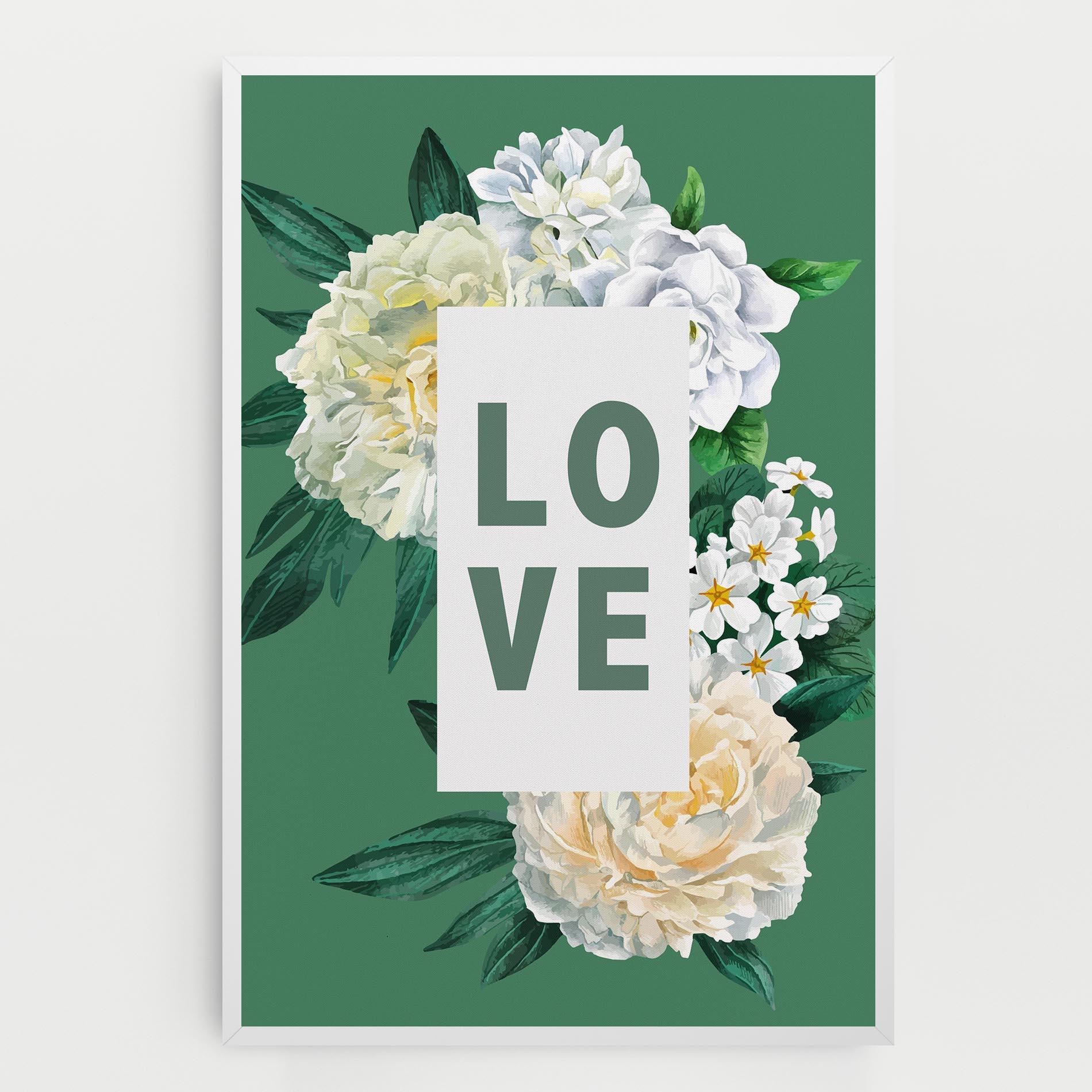Vászonkép Love Green Rose mockup 0
