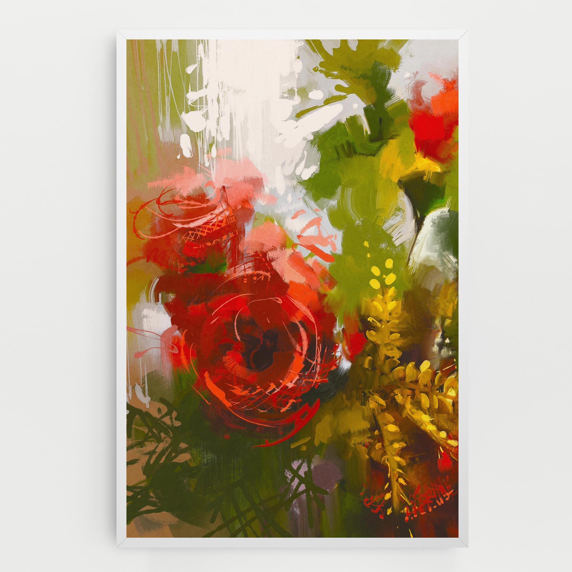 Vászonkép Red Rose Painting mockup 0