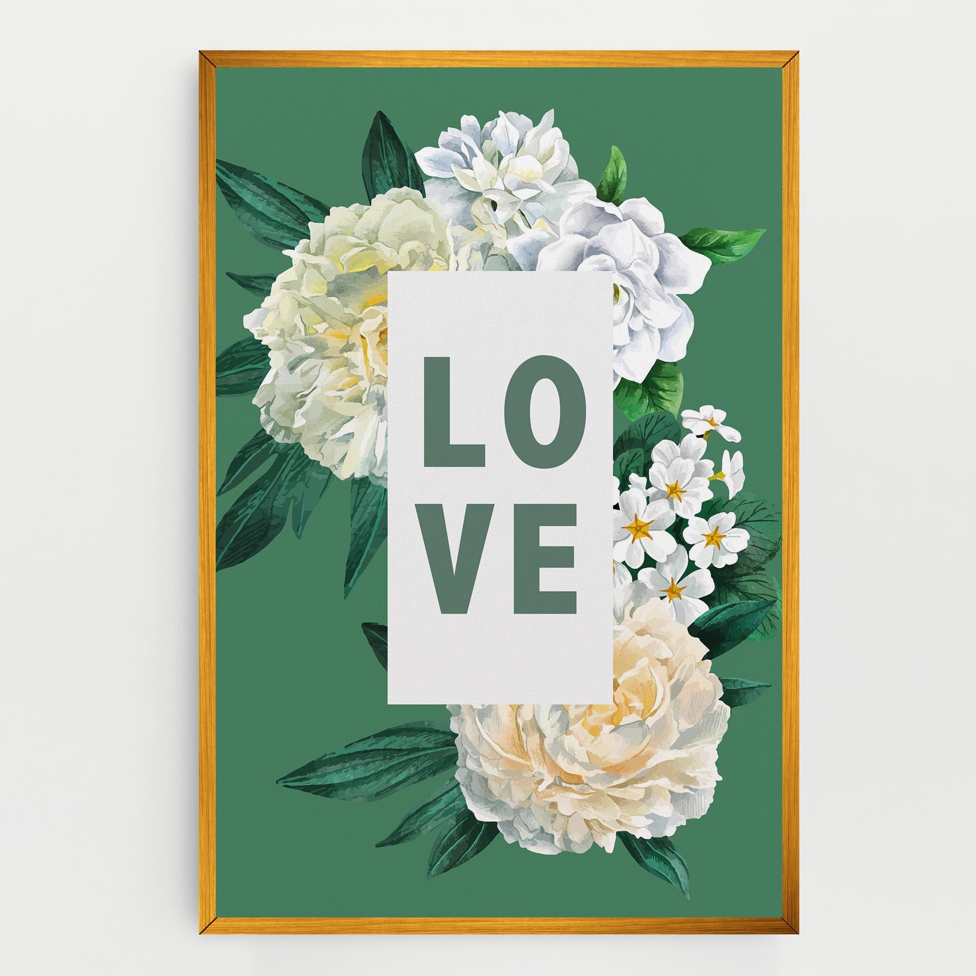 Vászonkép Love Green Rose mockup 0