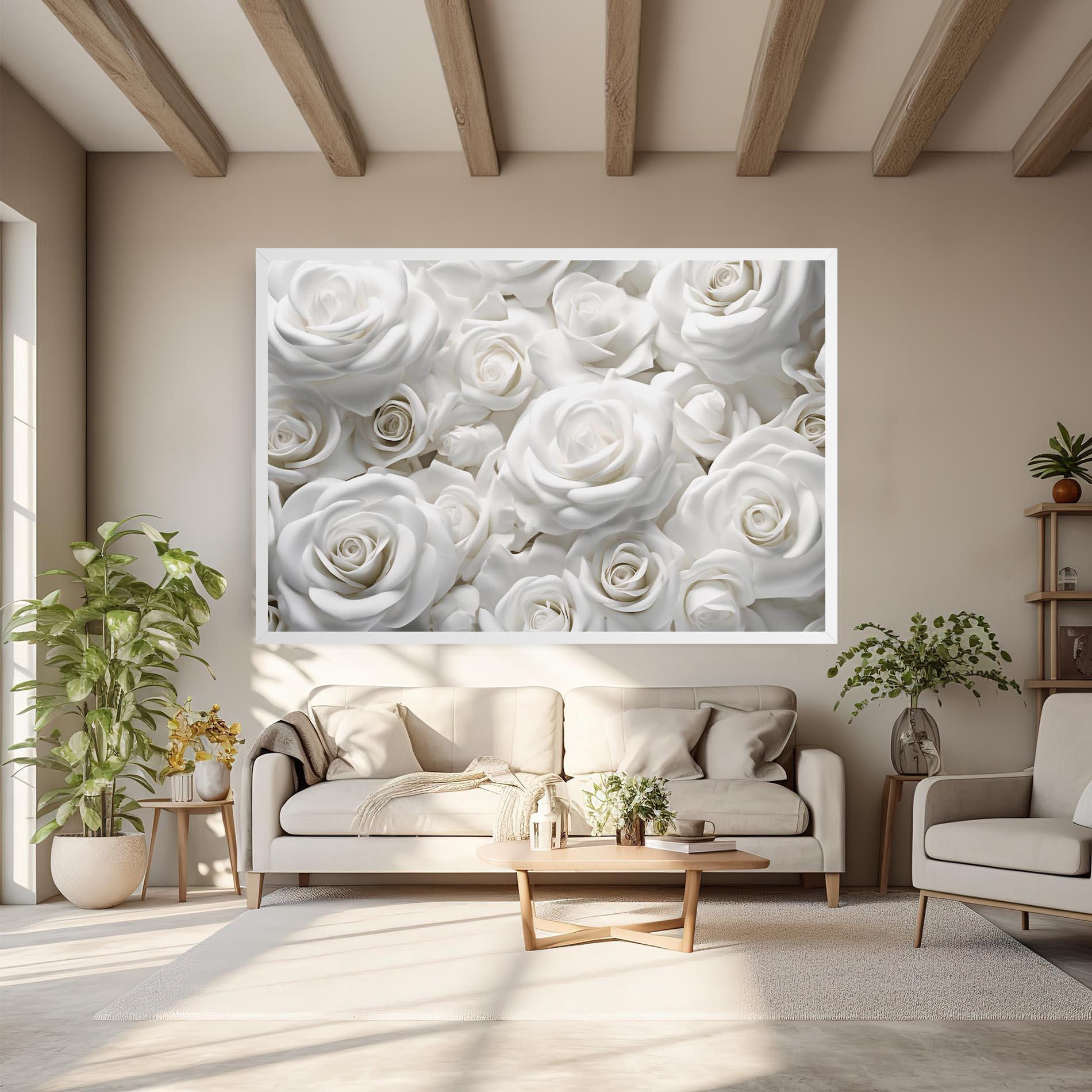 Vászonkép 3d White Roses mockup 6