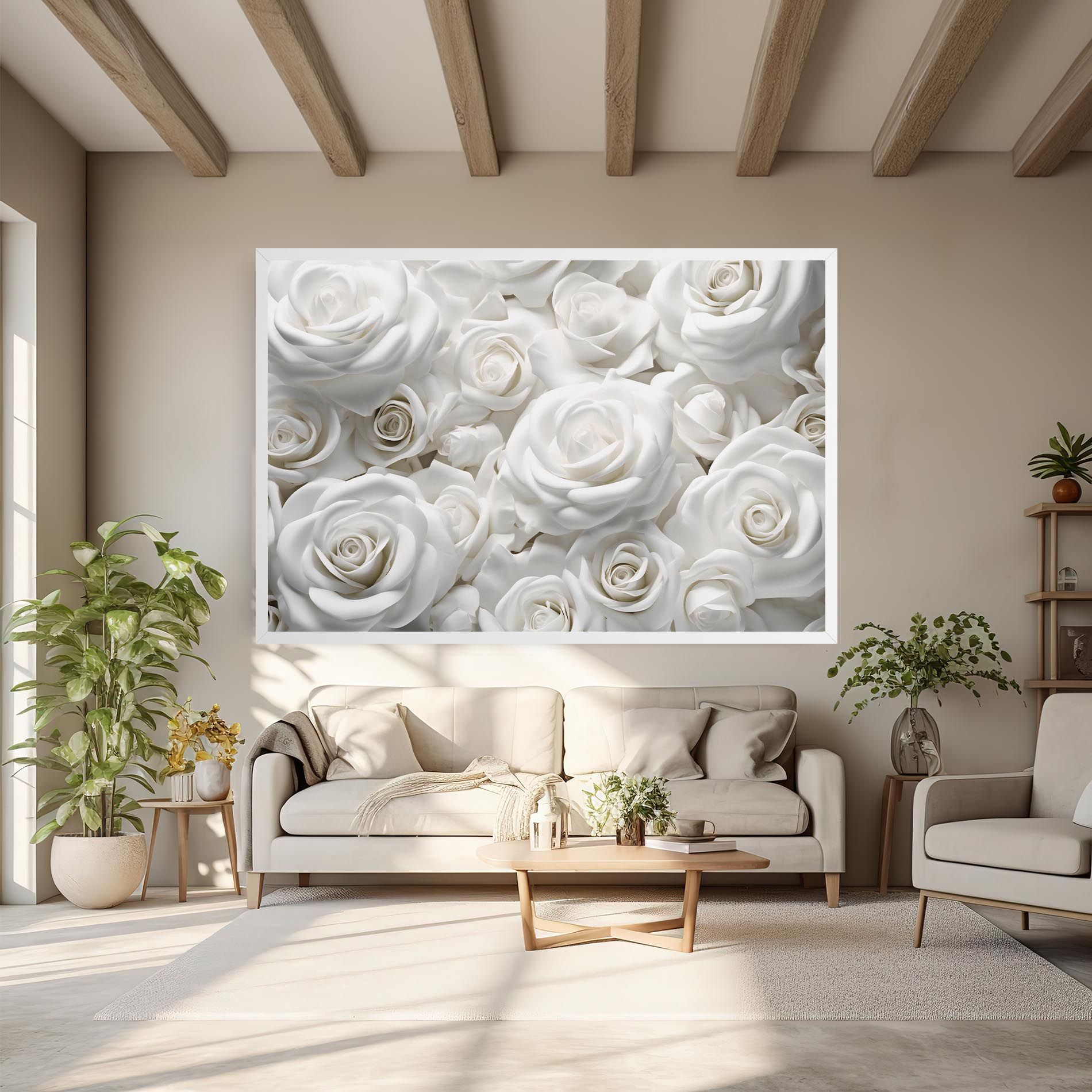 3d White Roses mockup 6