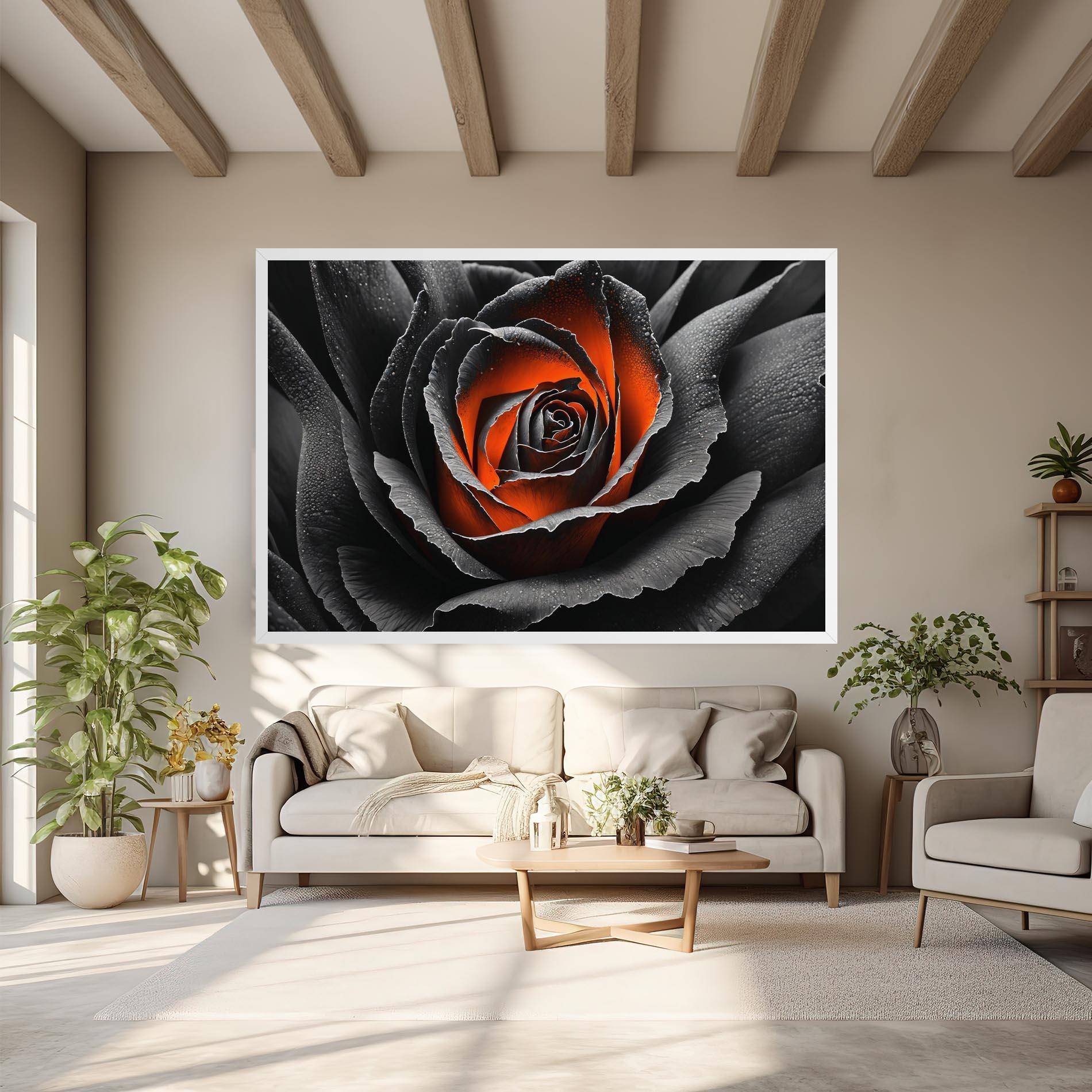 Vászonkép Grey Orange Rose mockup 6
