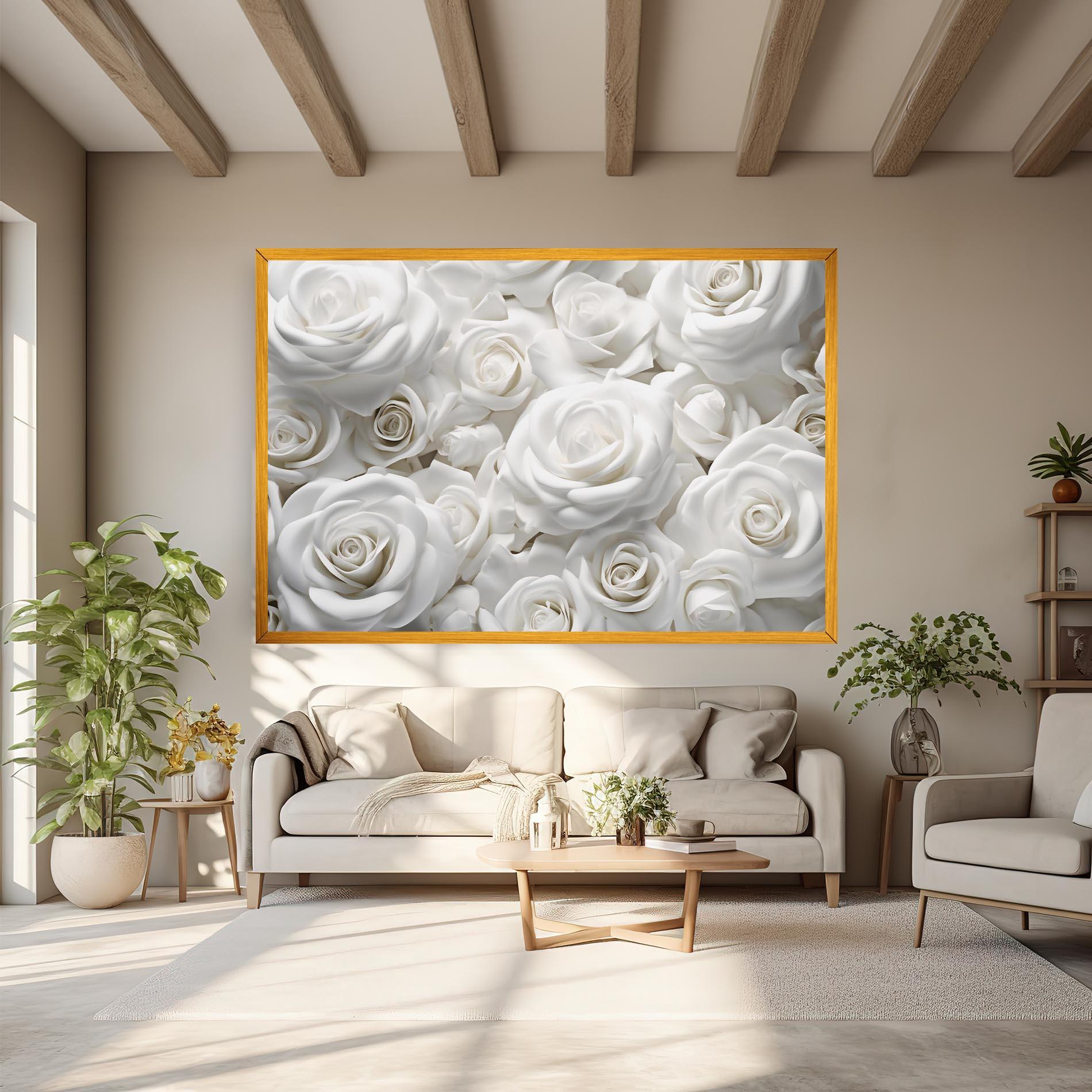 Vászonkép 3d White Roses mockup 6
