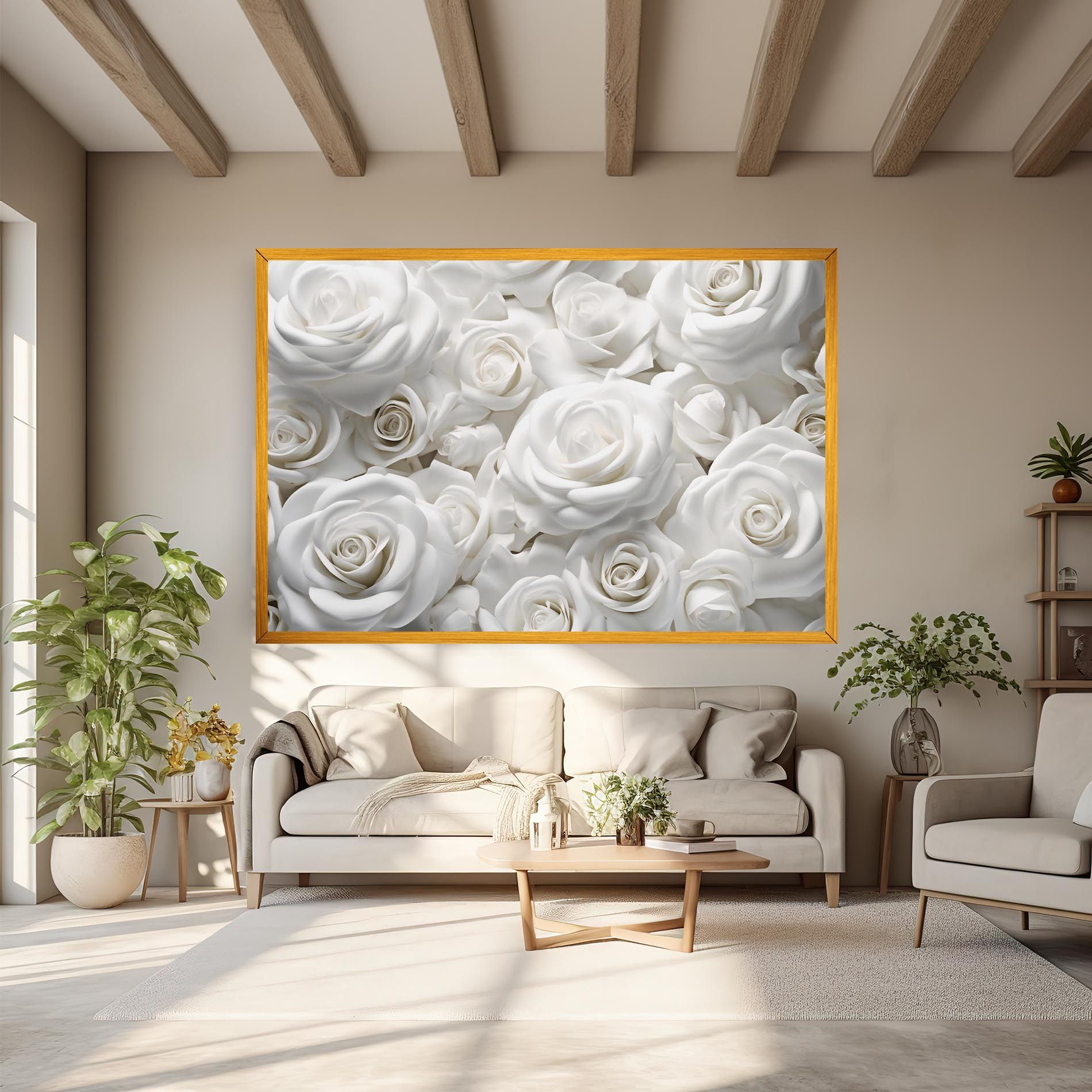 3d White Roses mockup 6