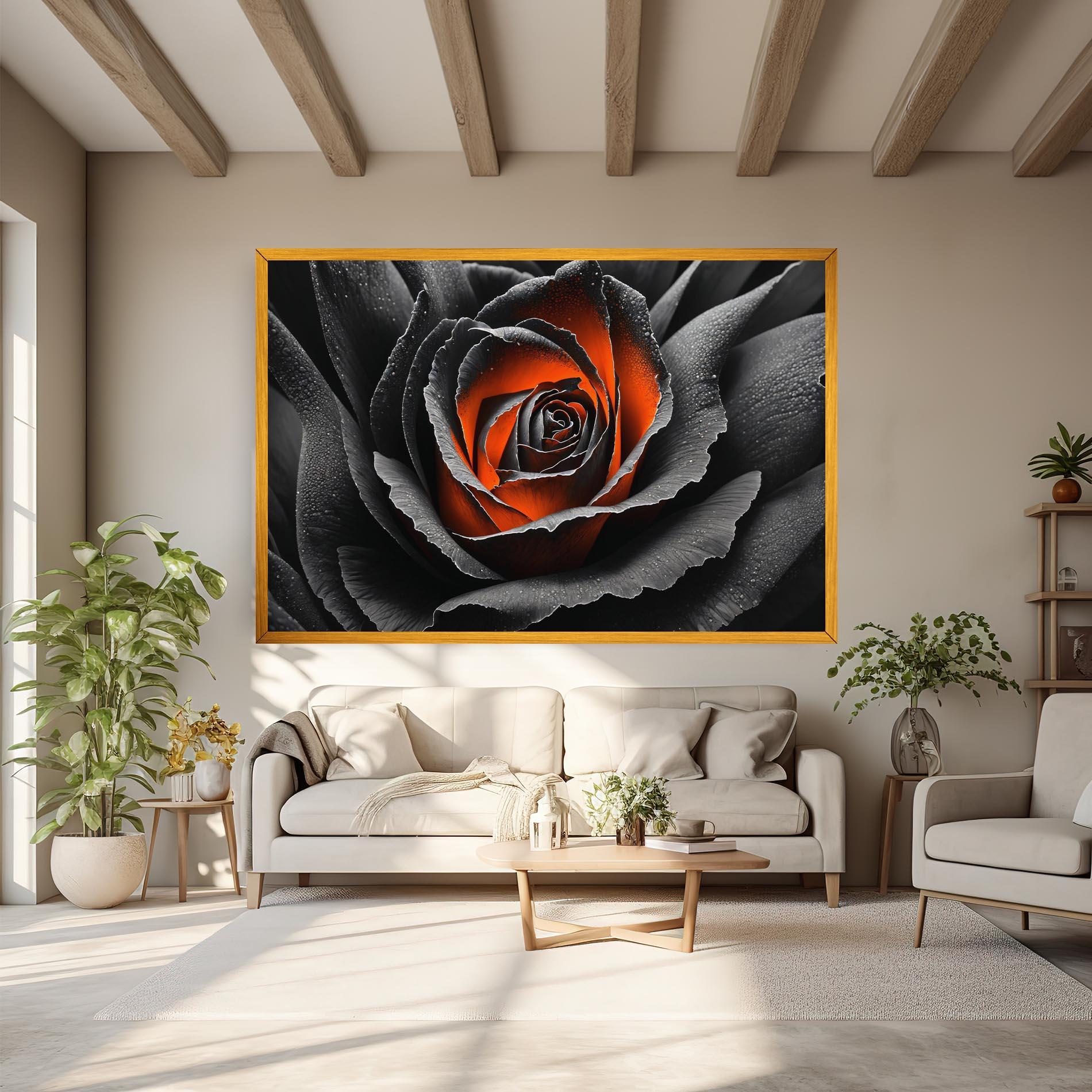 Vászonkép Grey Orange Rose mockup 6