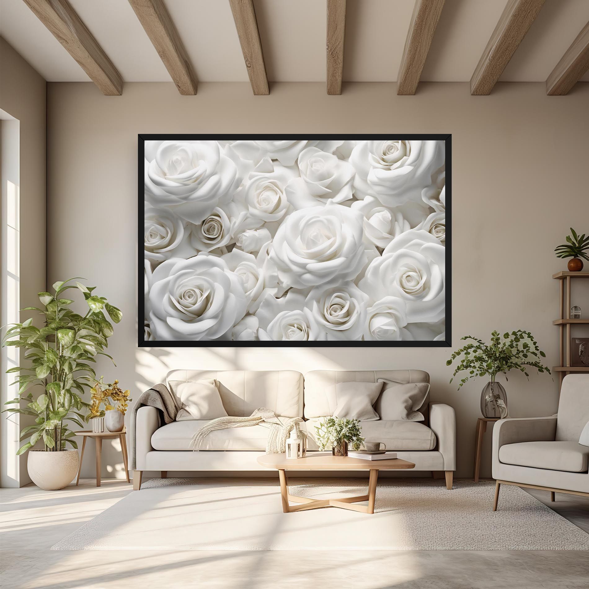 3d White Roses mockup 6