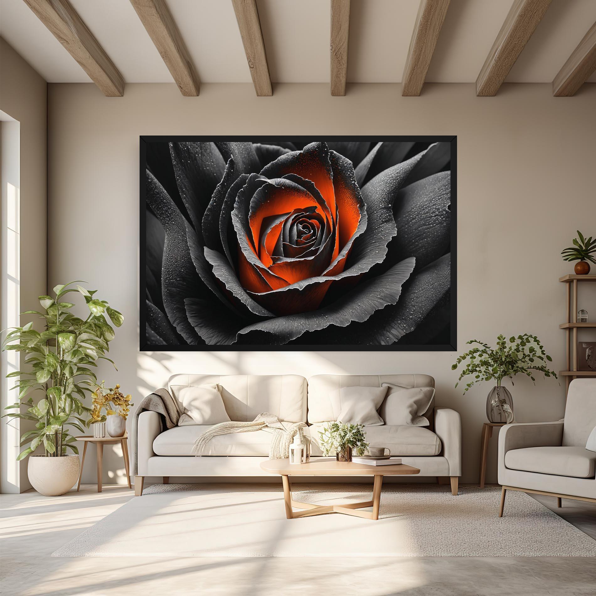 Vászonkép Grey Orange Rose mockup 6