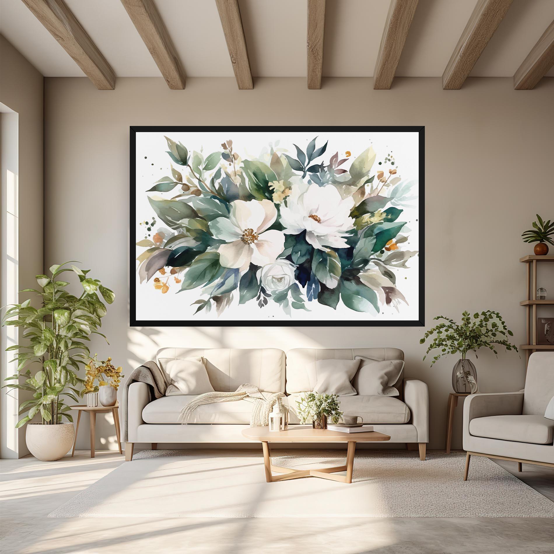 Vászonkép White Rose Paint mockup 6
