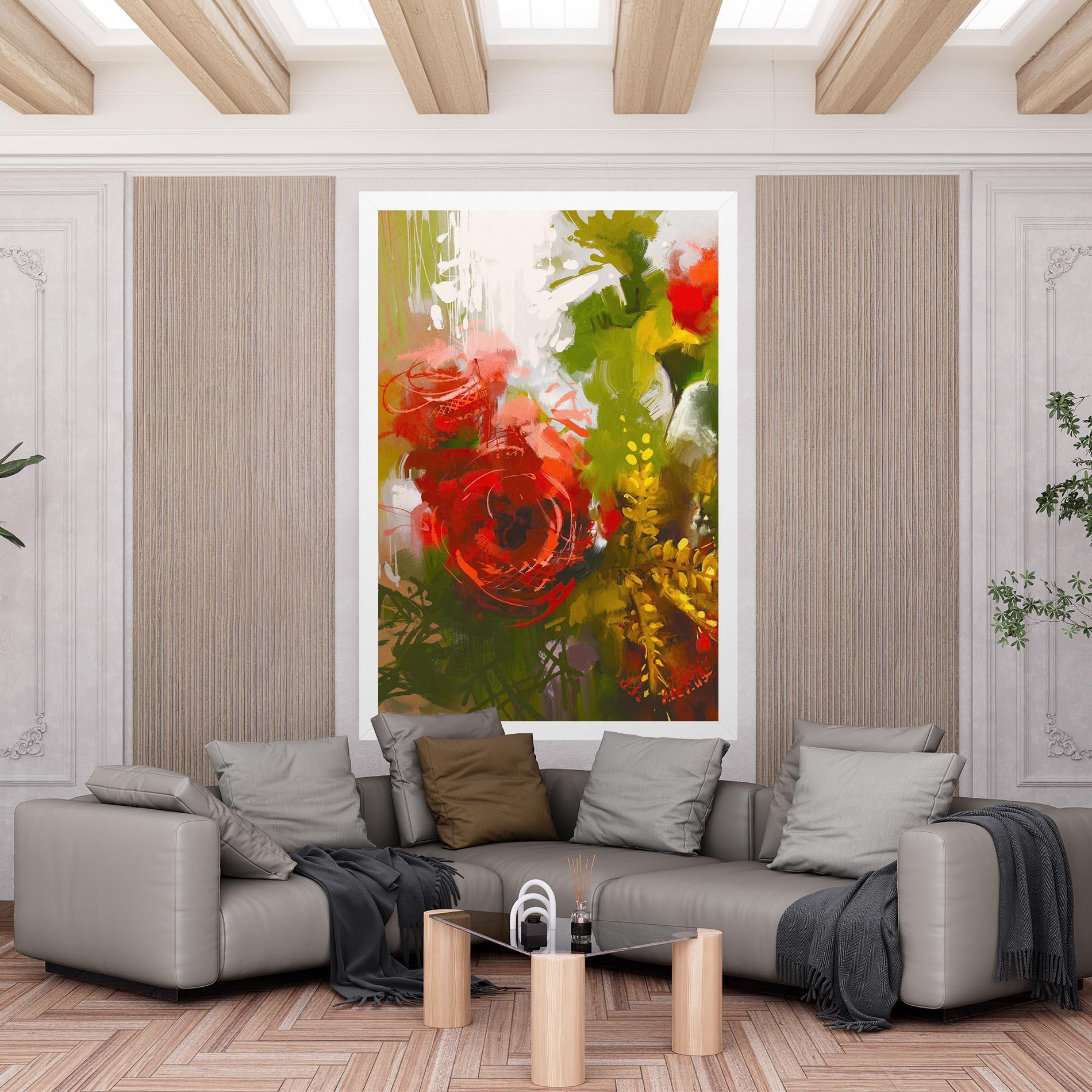 Vászonkép Red Rose Painting mockup 6
