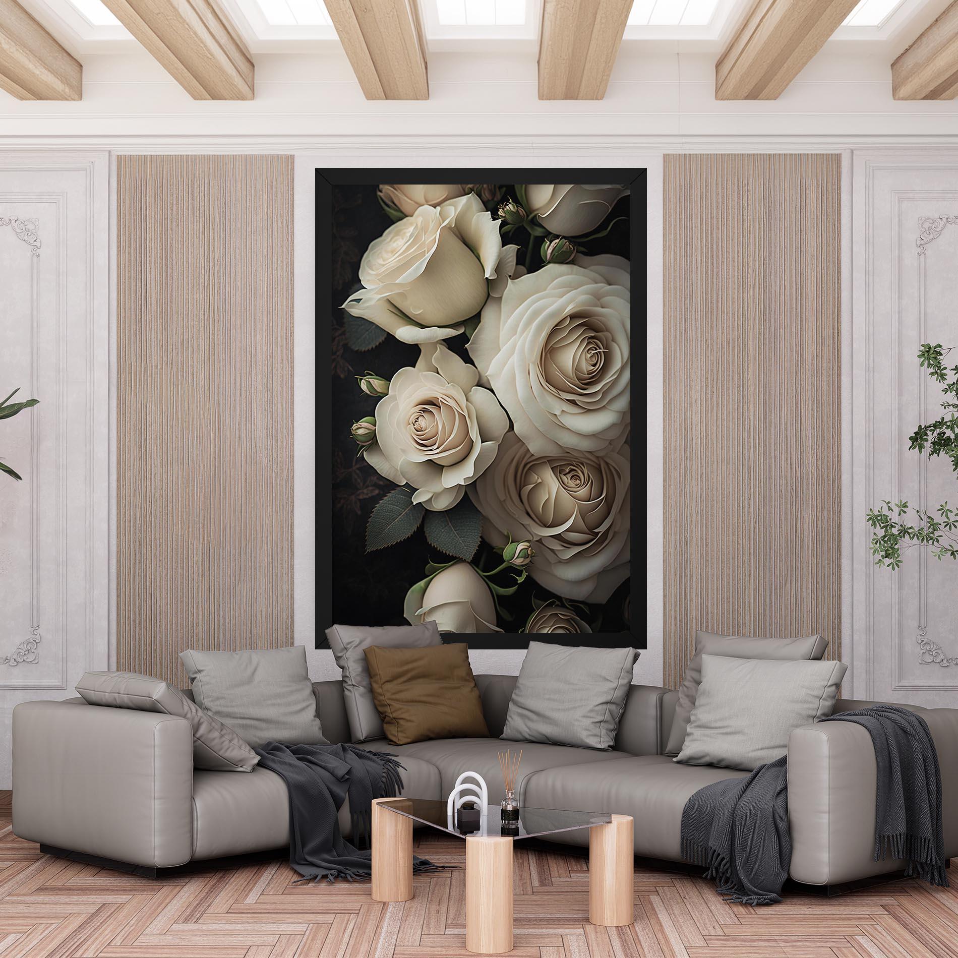 Vászonkép Cream Roses Close Up mockup 6