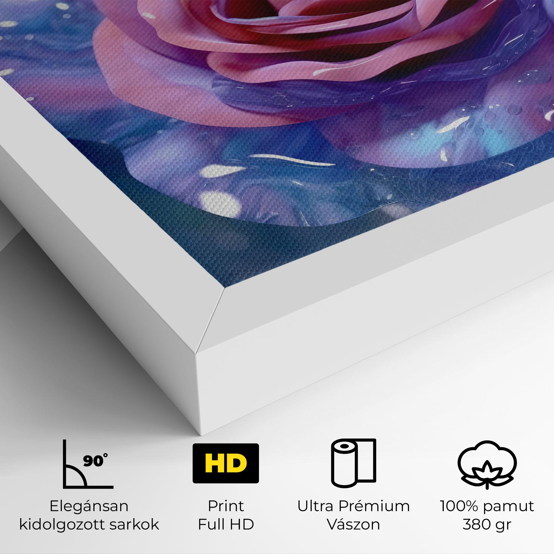 Vászonkép Beautiful Blue Pink Rose mockup 4