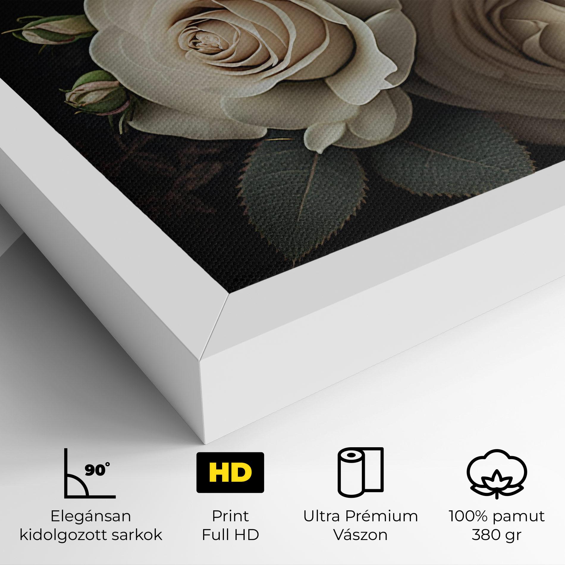 Vászonkép Cream Roses Close Up mockup 4