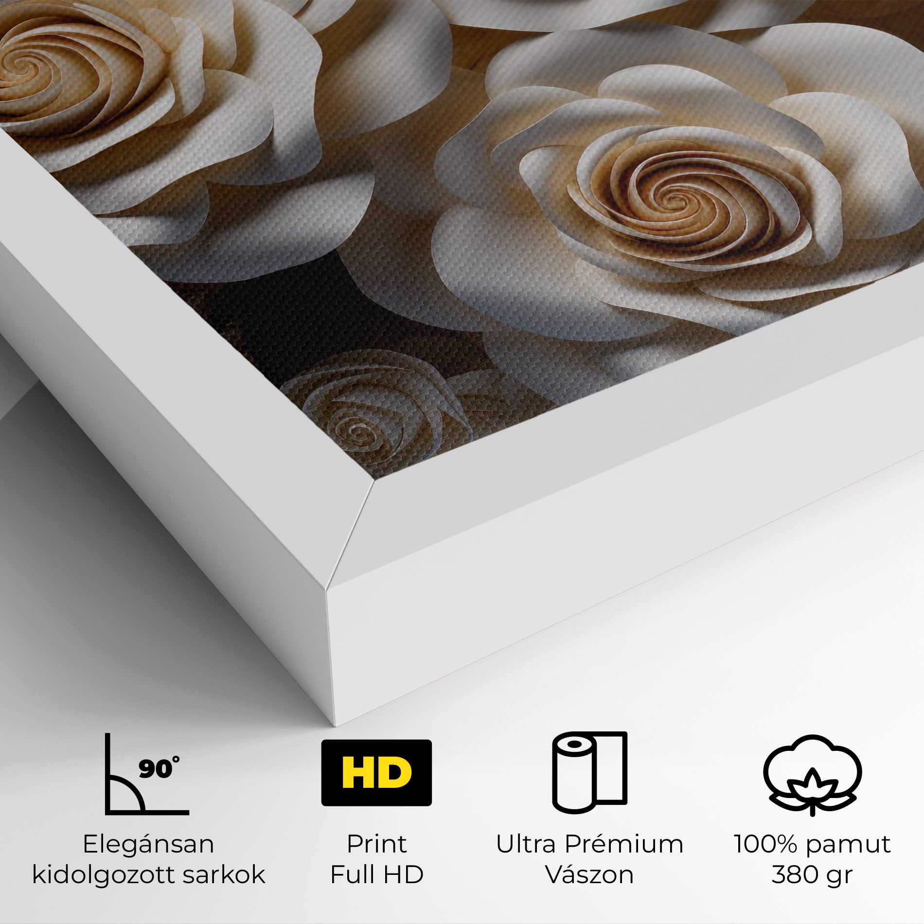 Cream Roses Wall mockup 4