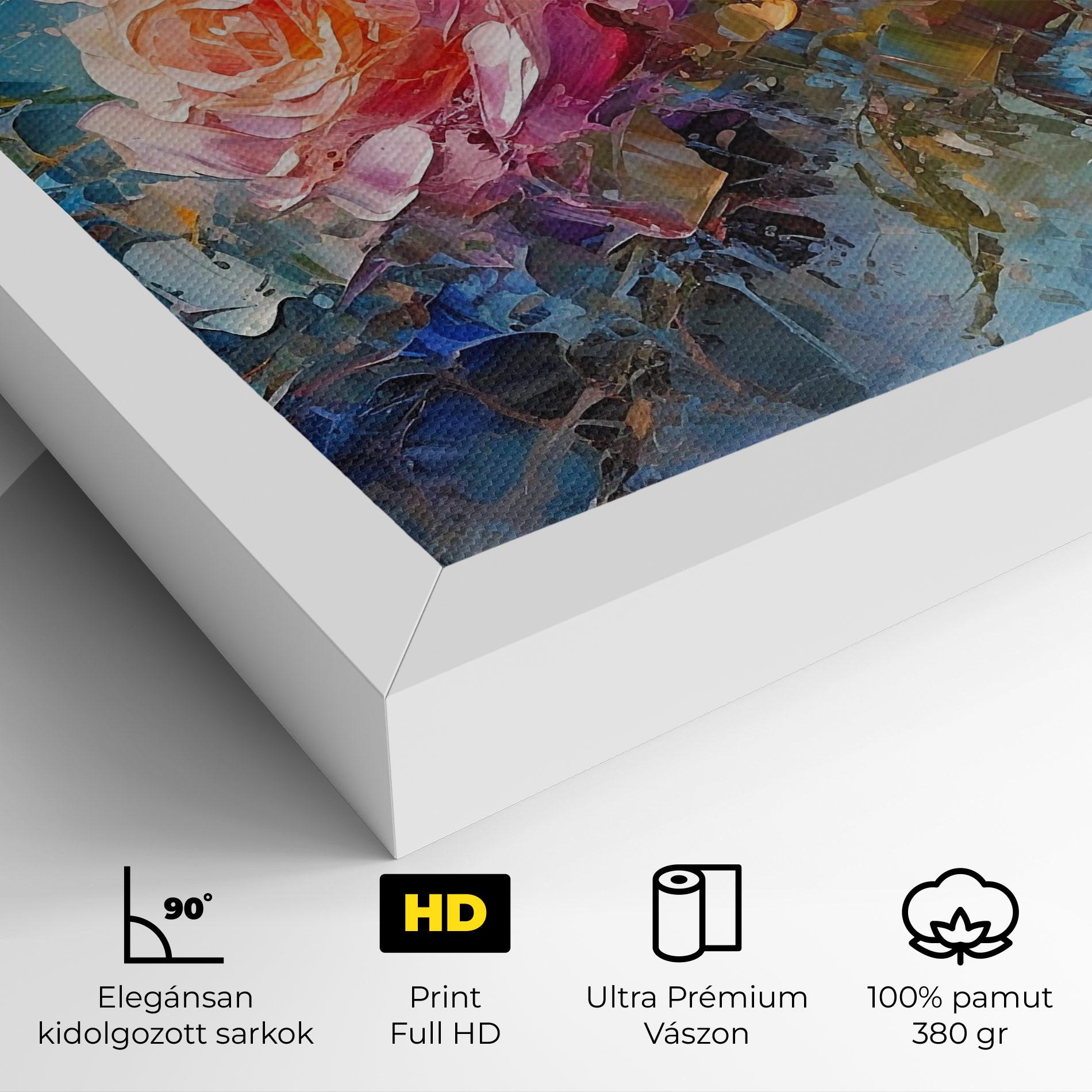 Vászonkép Light Orange Rose Painting mockup 4