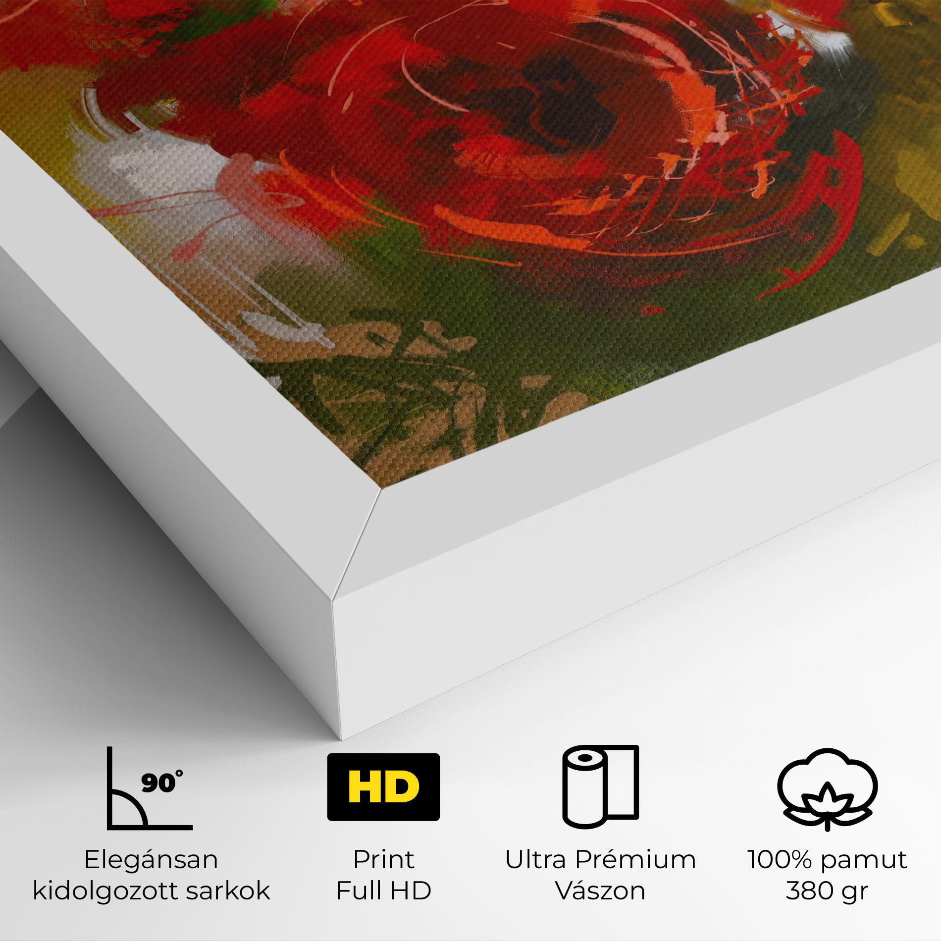 Vászonkép Red Rose Painting mockup 4
