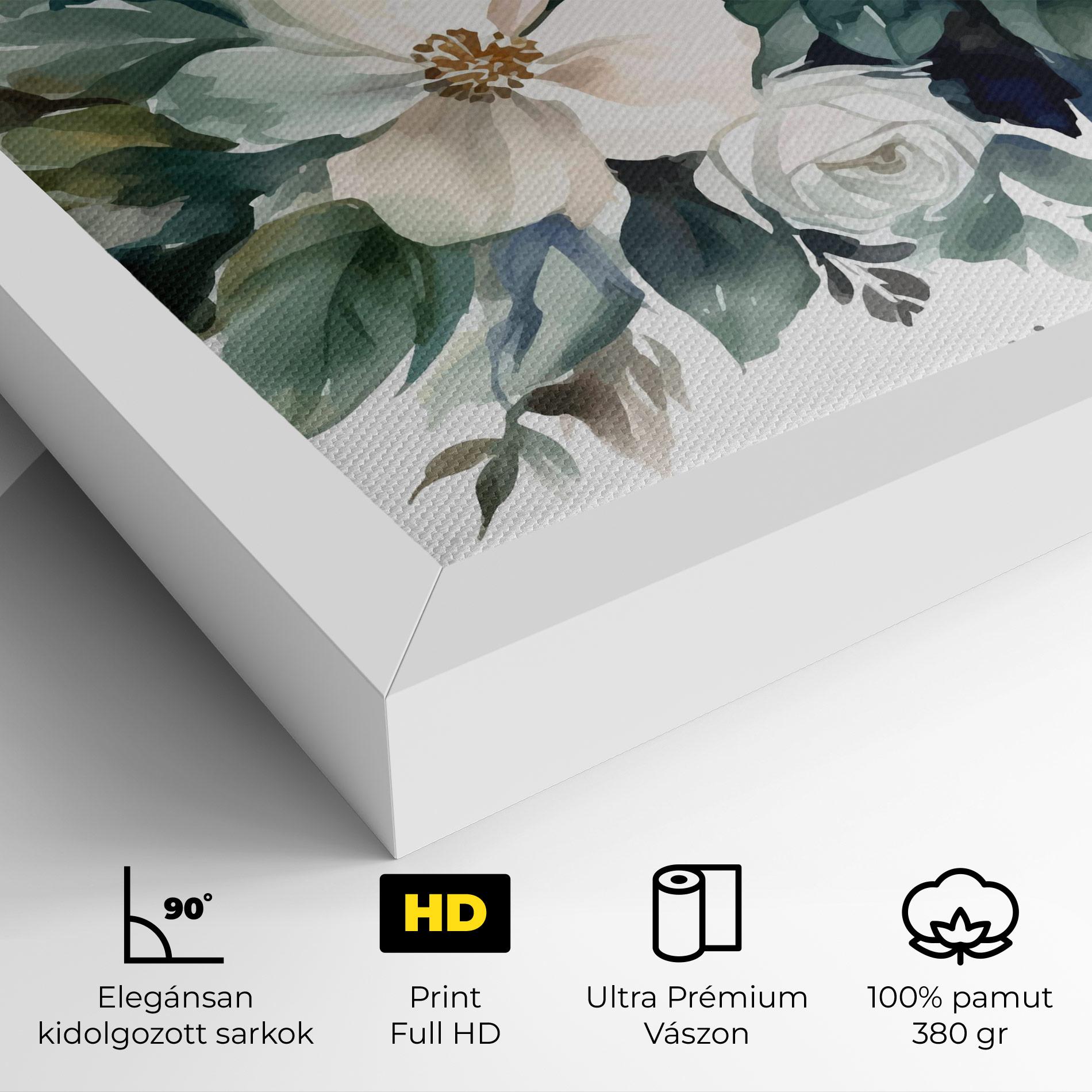 Vászonkép White Rose Paint mockup 4