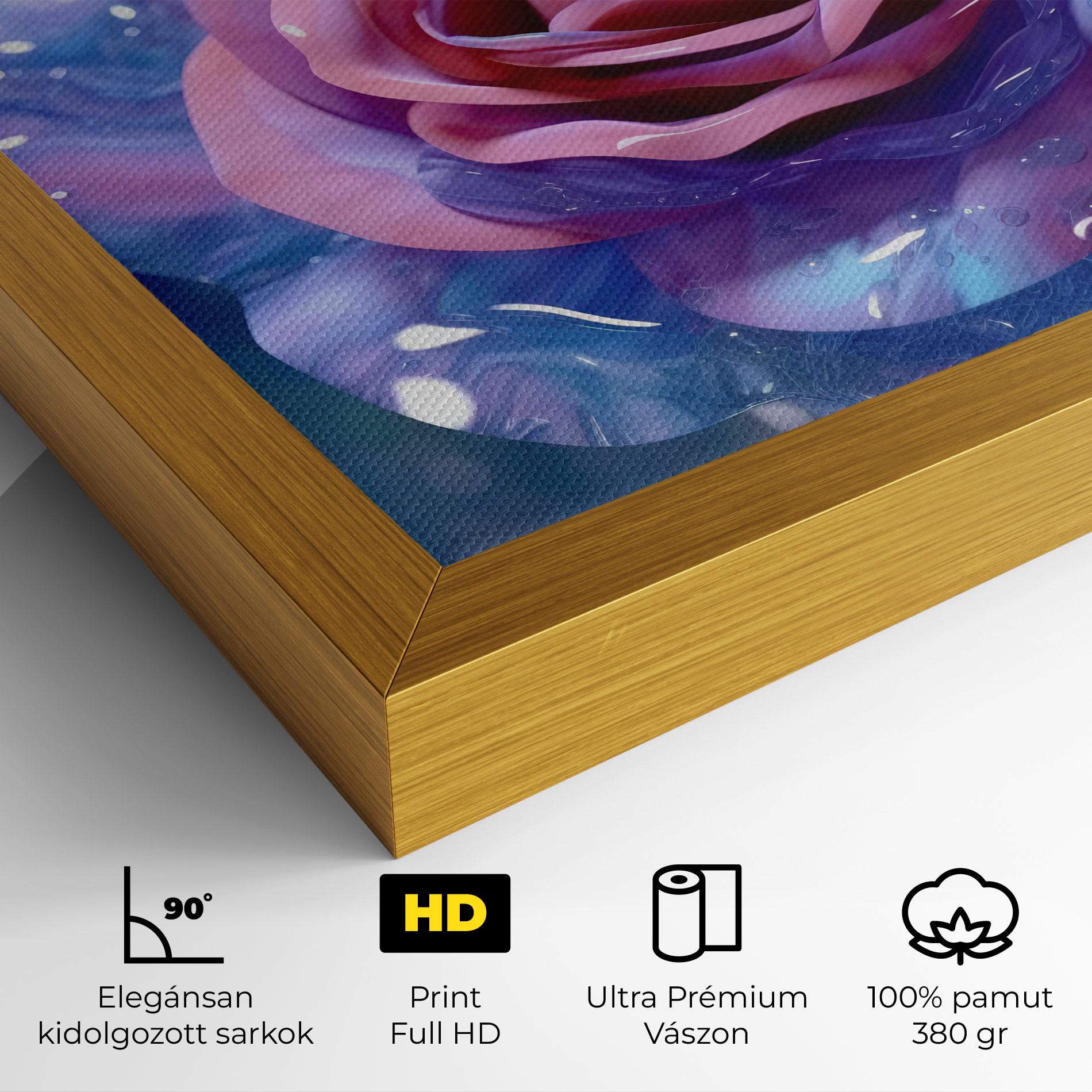 Vászonkép Beautiful Blue Pink Rose mockup 4