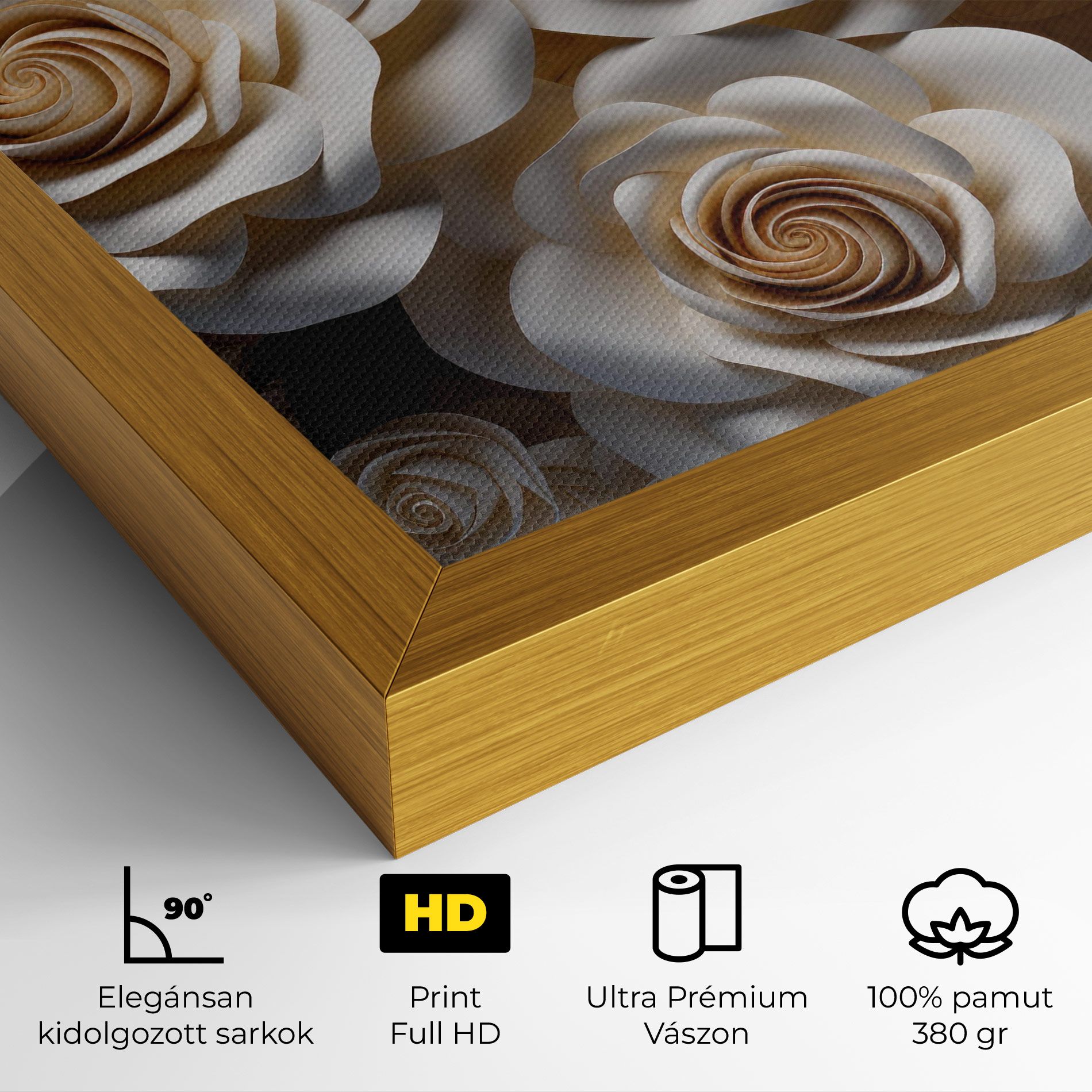 Cream Roses Wall mockup 4