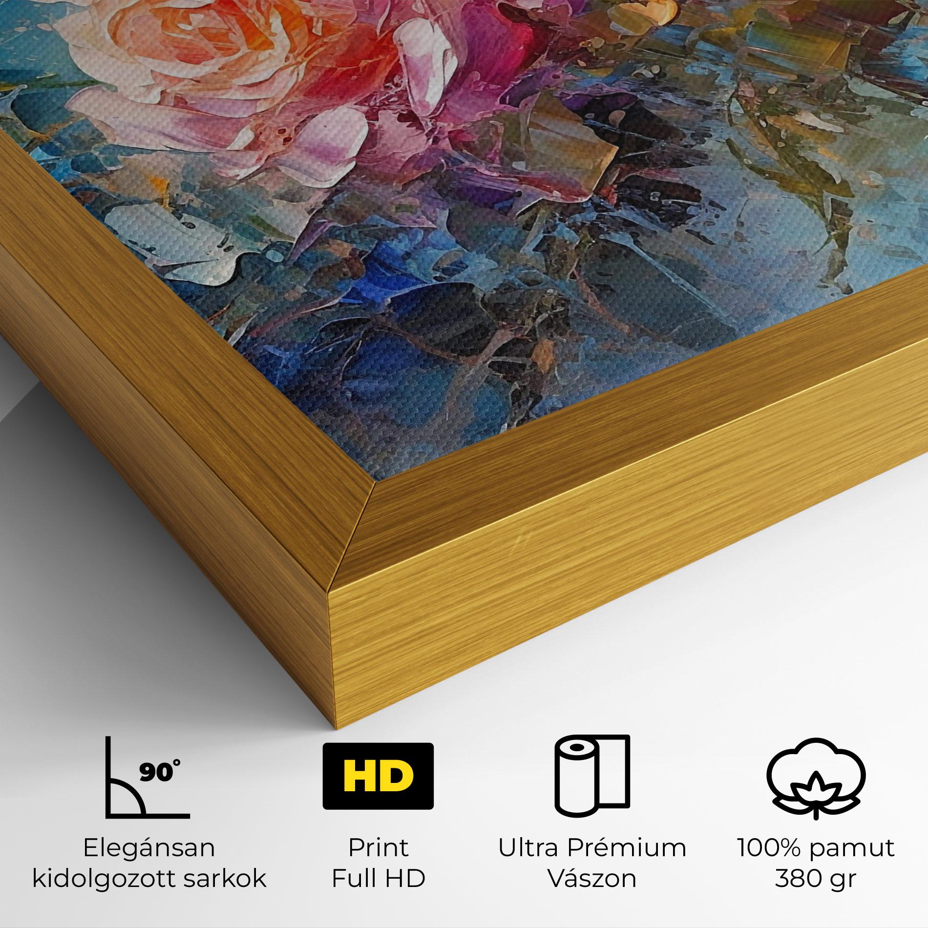 Vászonkép Light Orange Rose Painting mockup 4