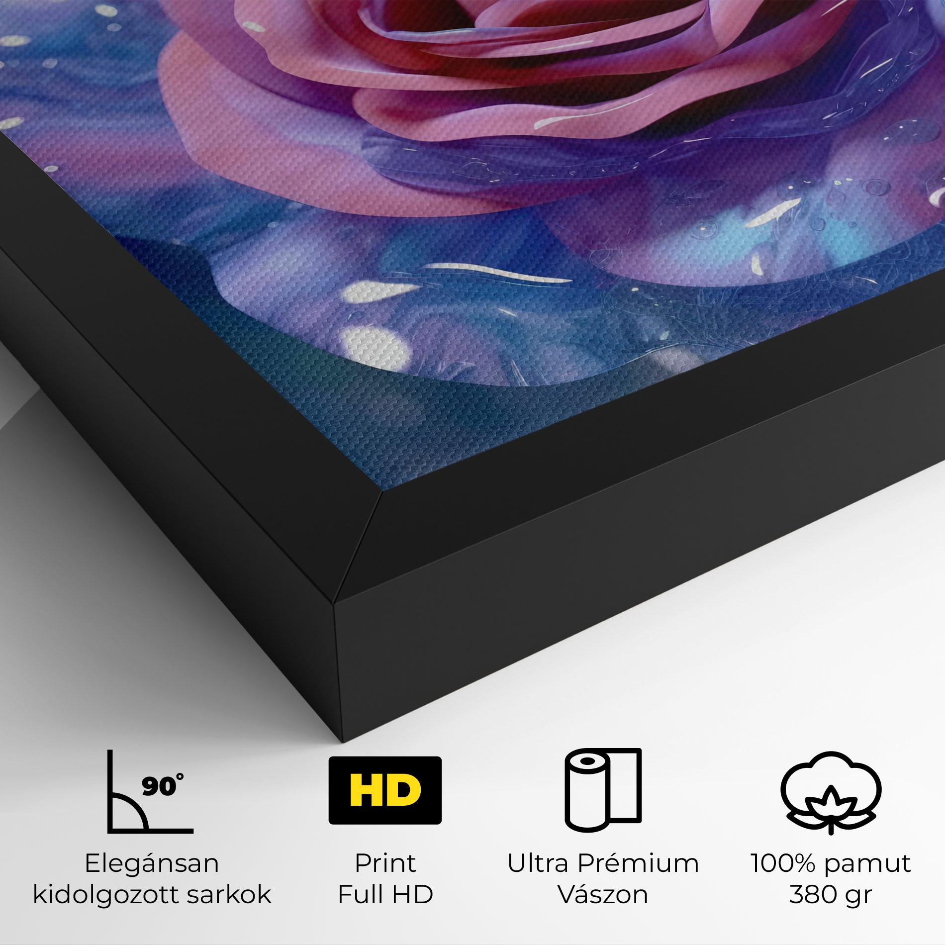 Vászonkép Beautiful Blue Pink Rose mockup 4