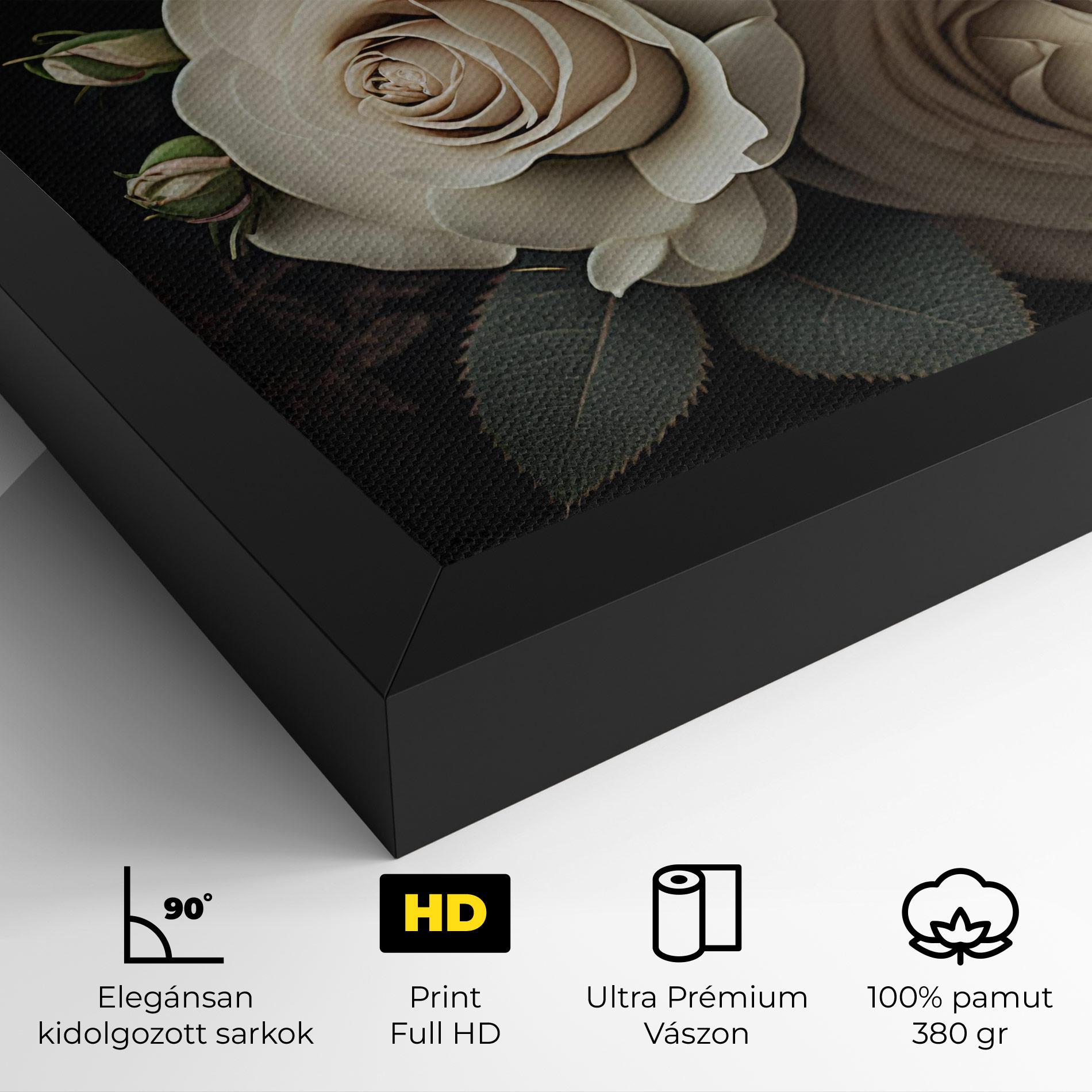 Vászonkép Cream Roses Close Up mockup 4