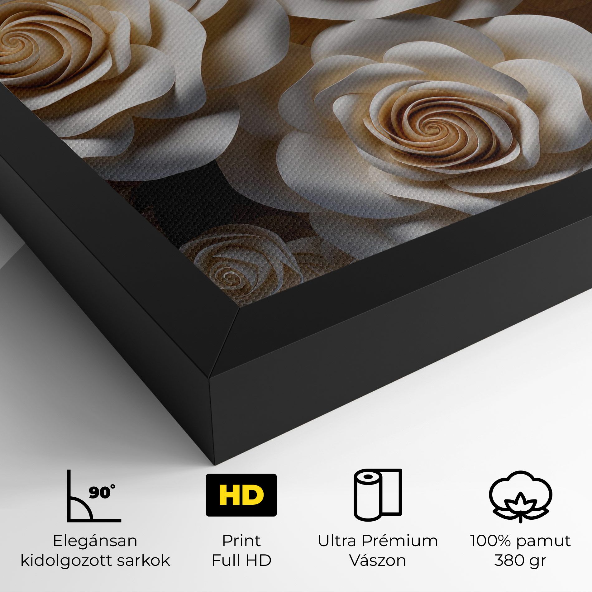Cream Roses Wall mockup 4