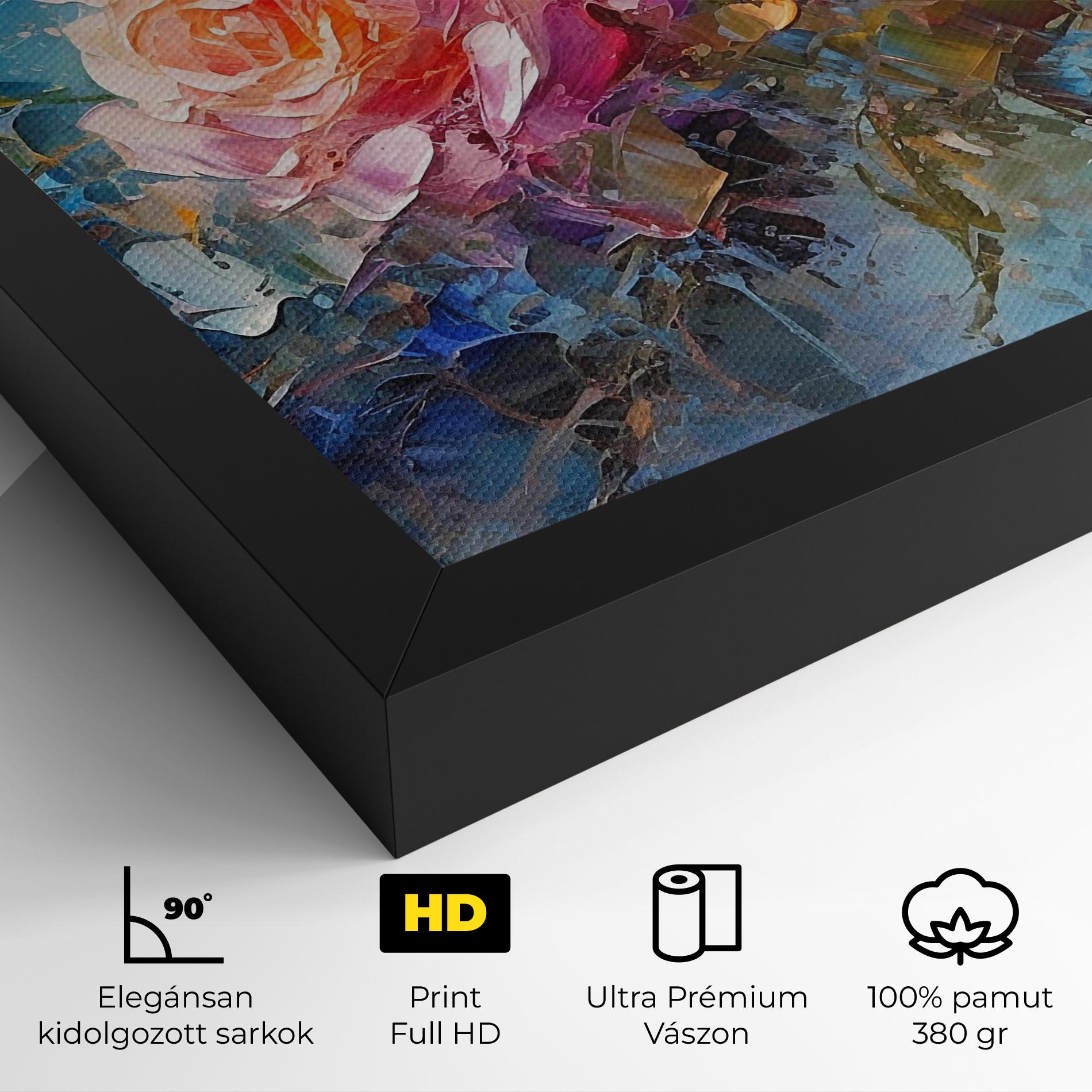 Vászonkép Light Orange Rose Painting mockup 4