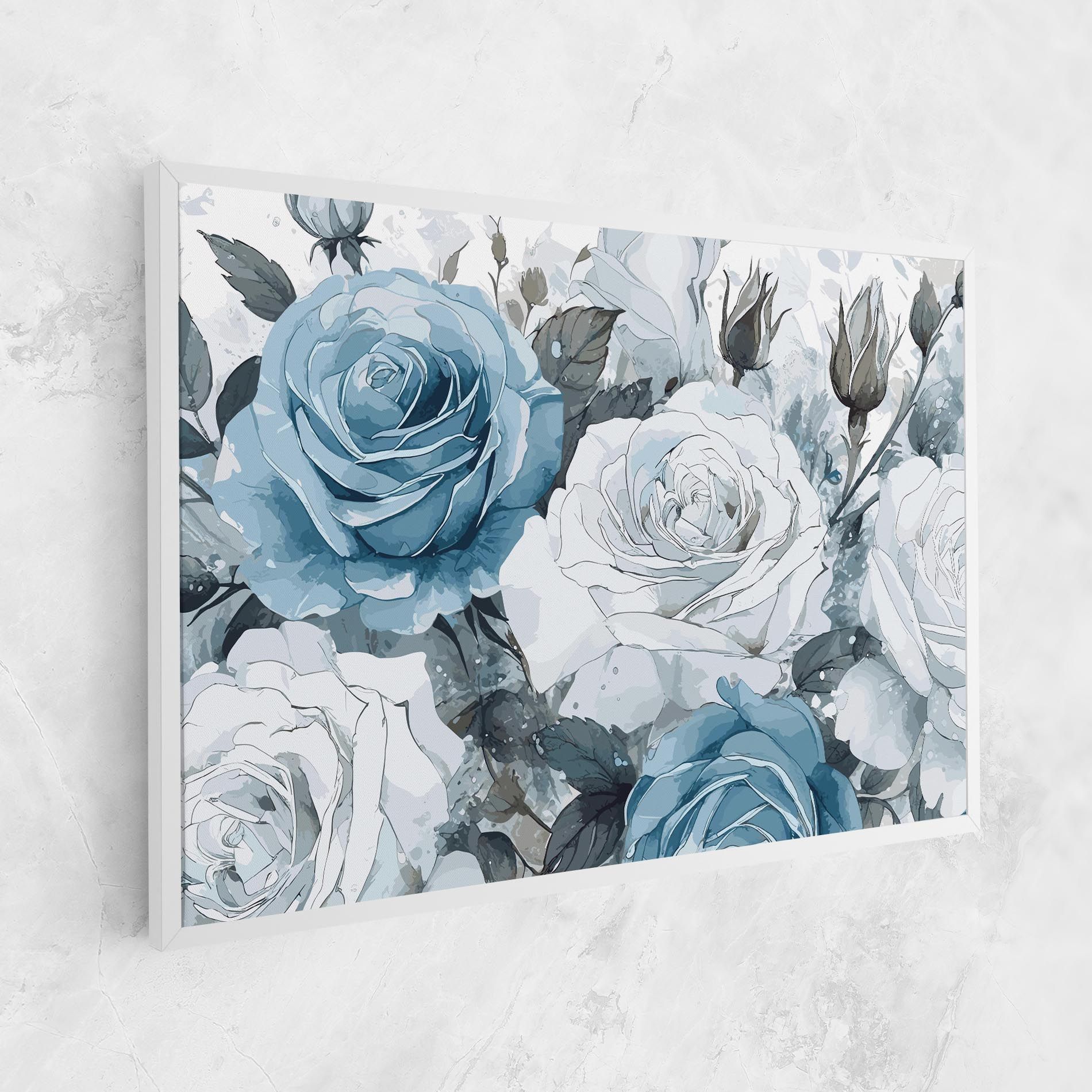 Blue White Rose mockup 1