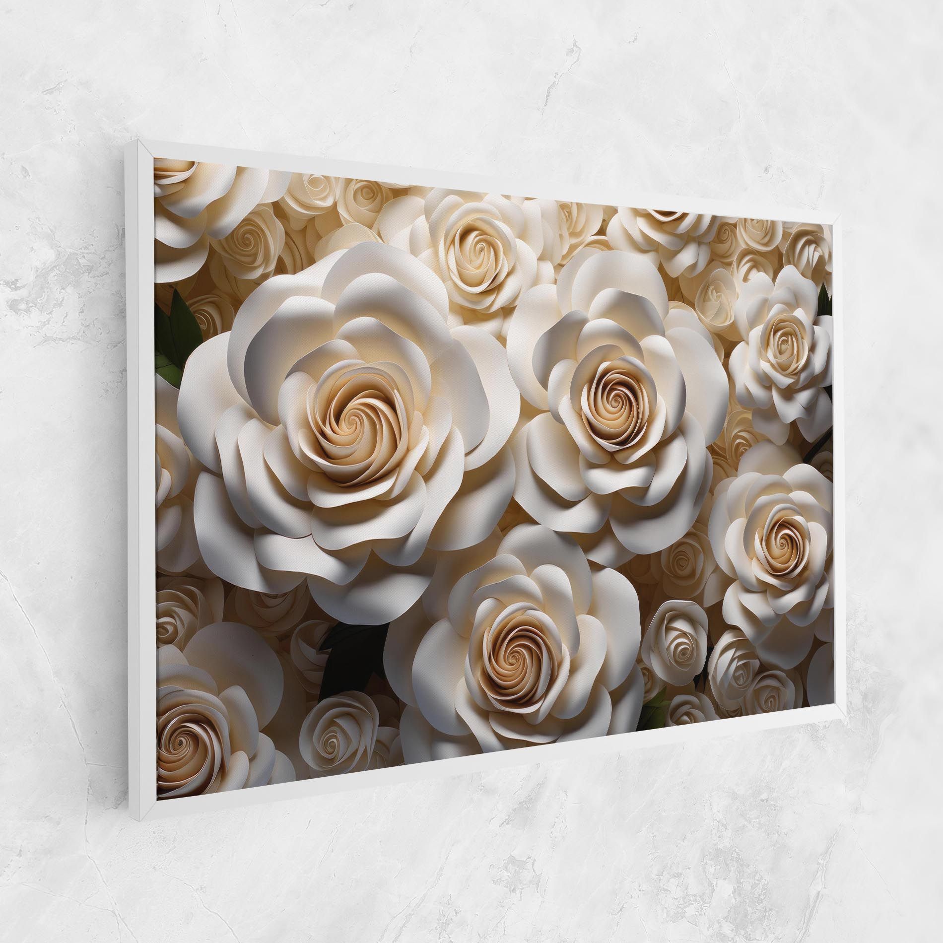 Cream Roses Wall mockup 1