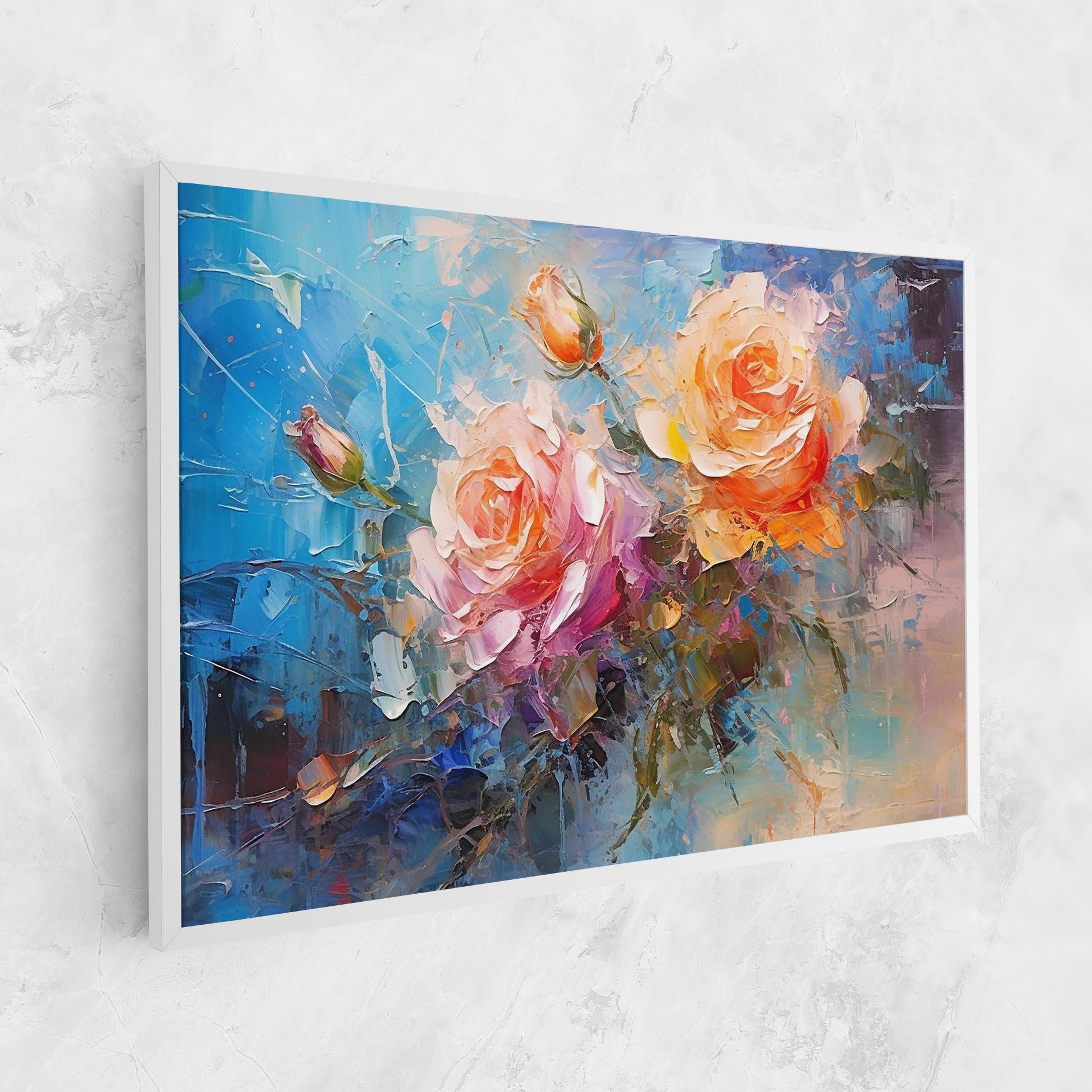 Vászonkép Light Orange Rose Painting mockup 1
