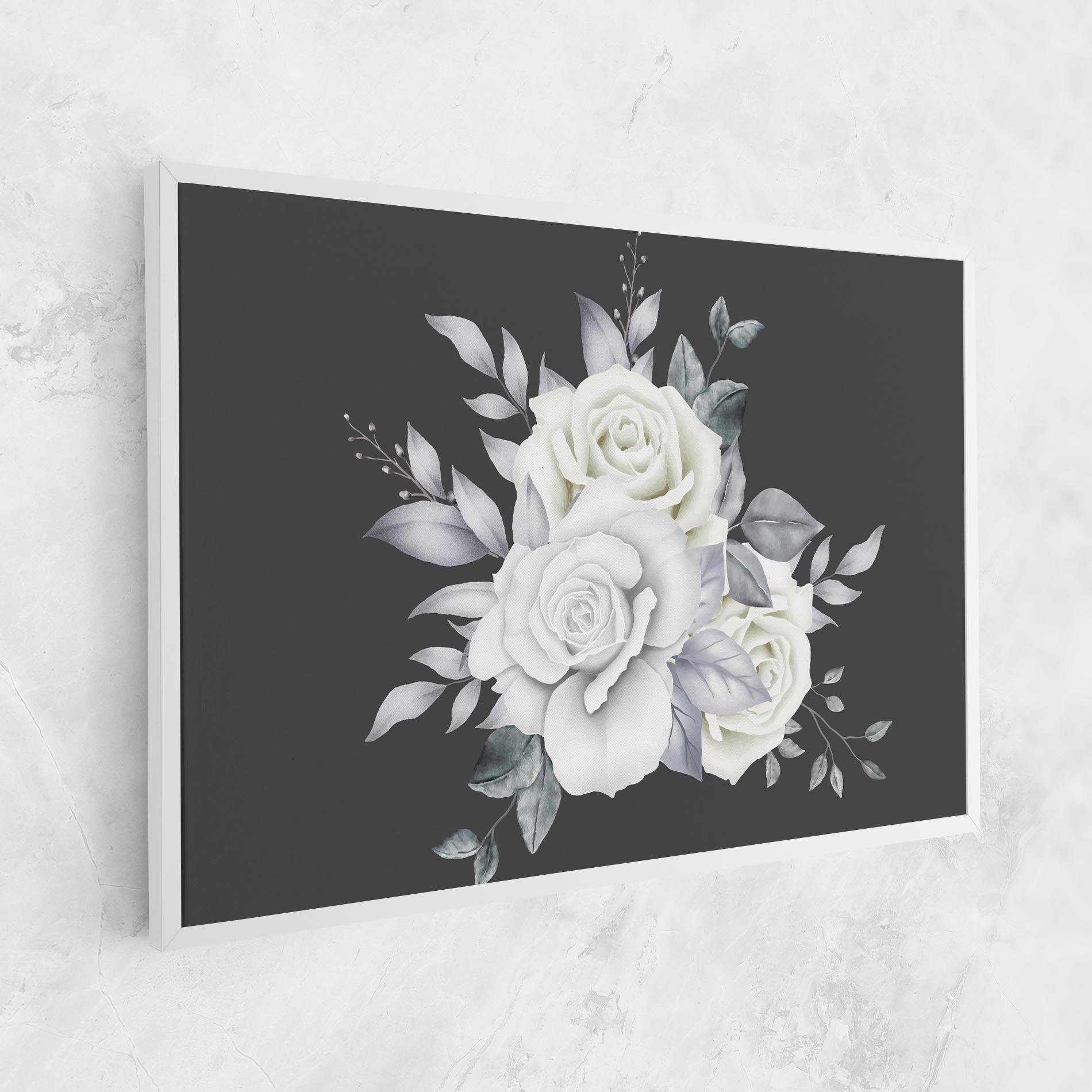 Vászonkép White Grey Rose mockup 1