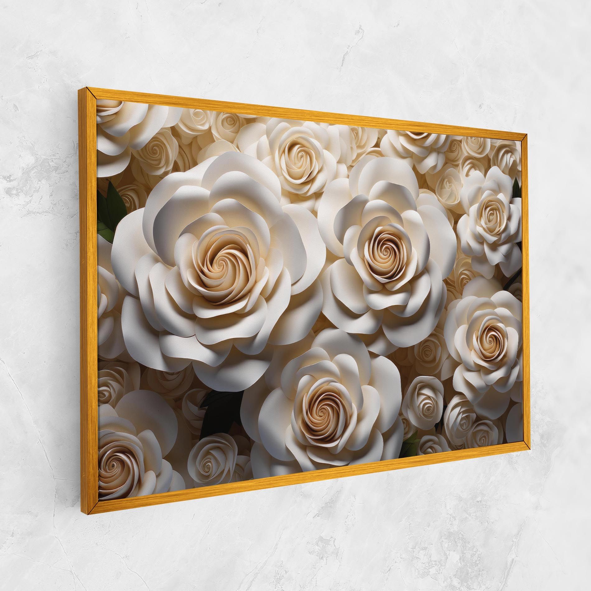 Cream Roses Wall mockup 1