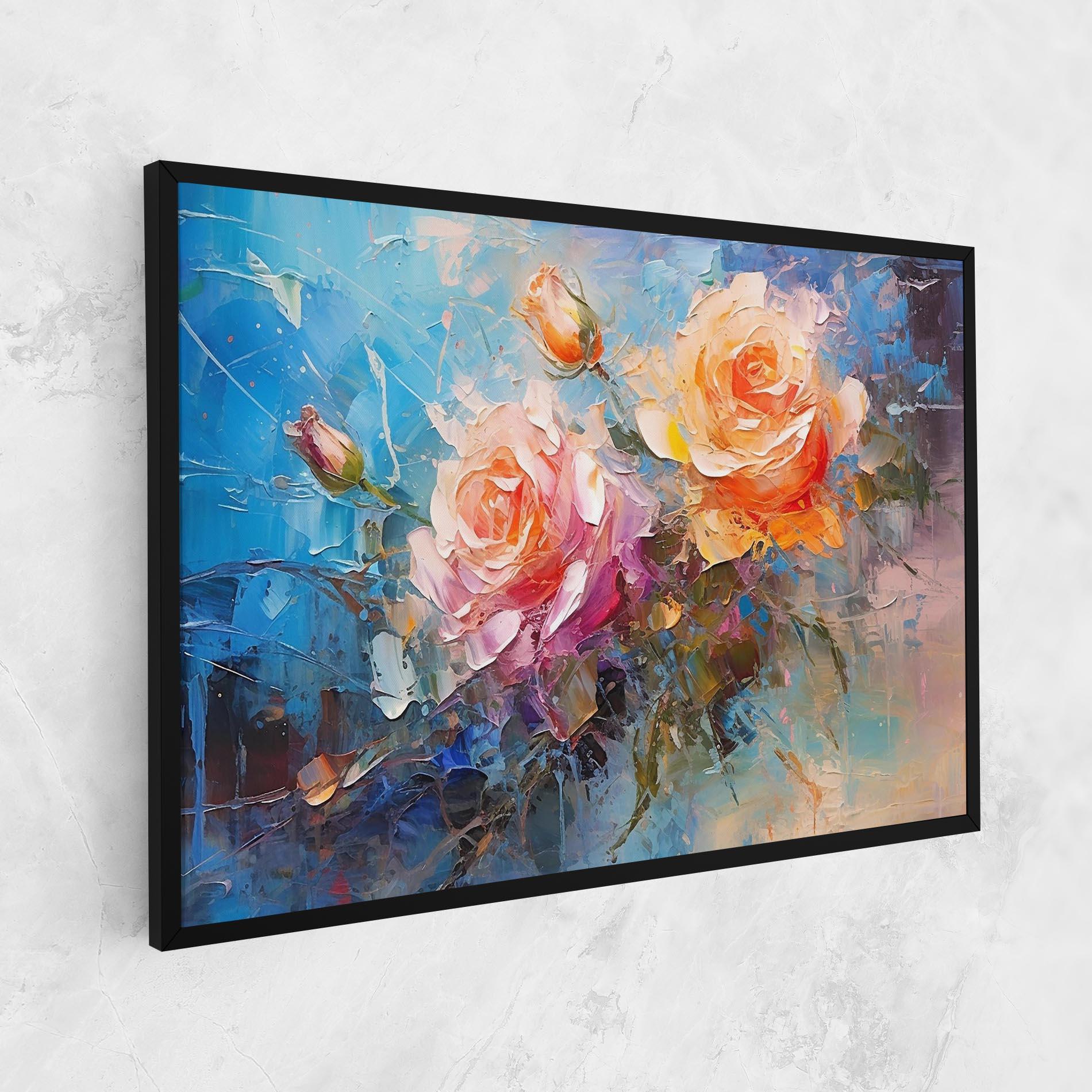Vászonkép Light Orange Rose Painting mockup 1