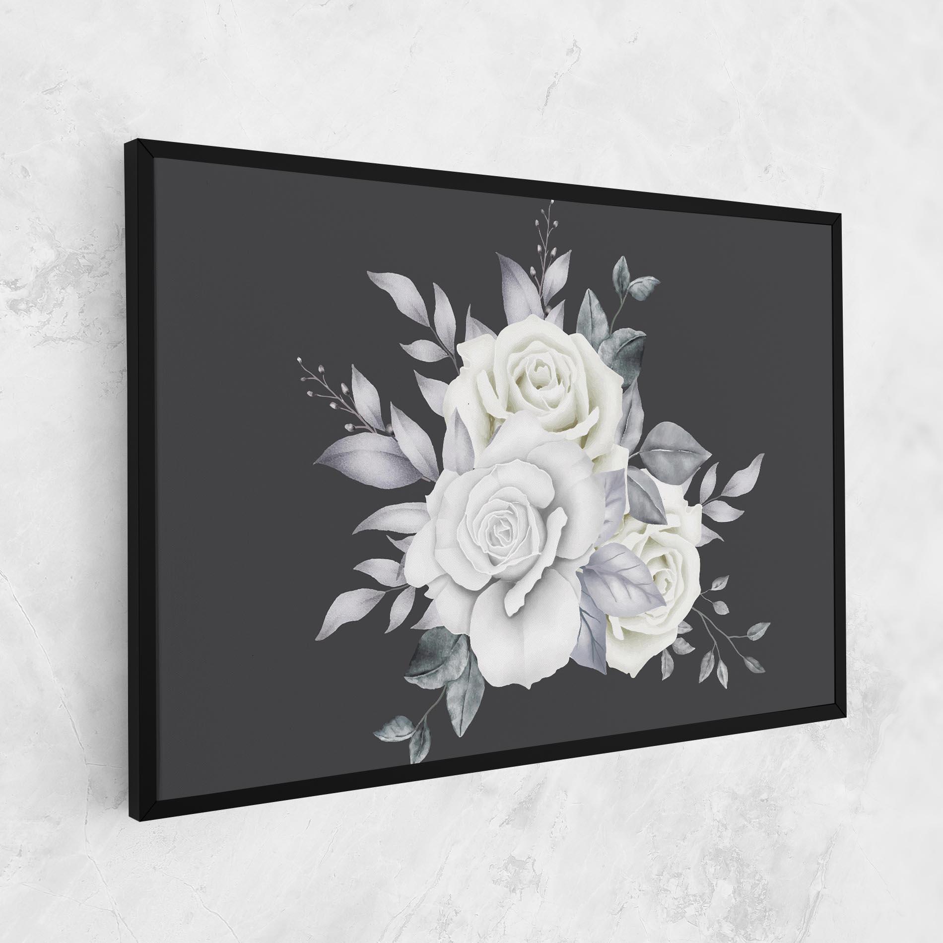 Vászonkép White Grey Rose mockup 1