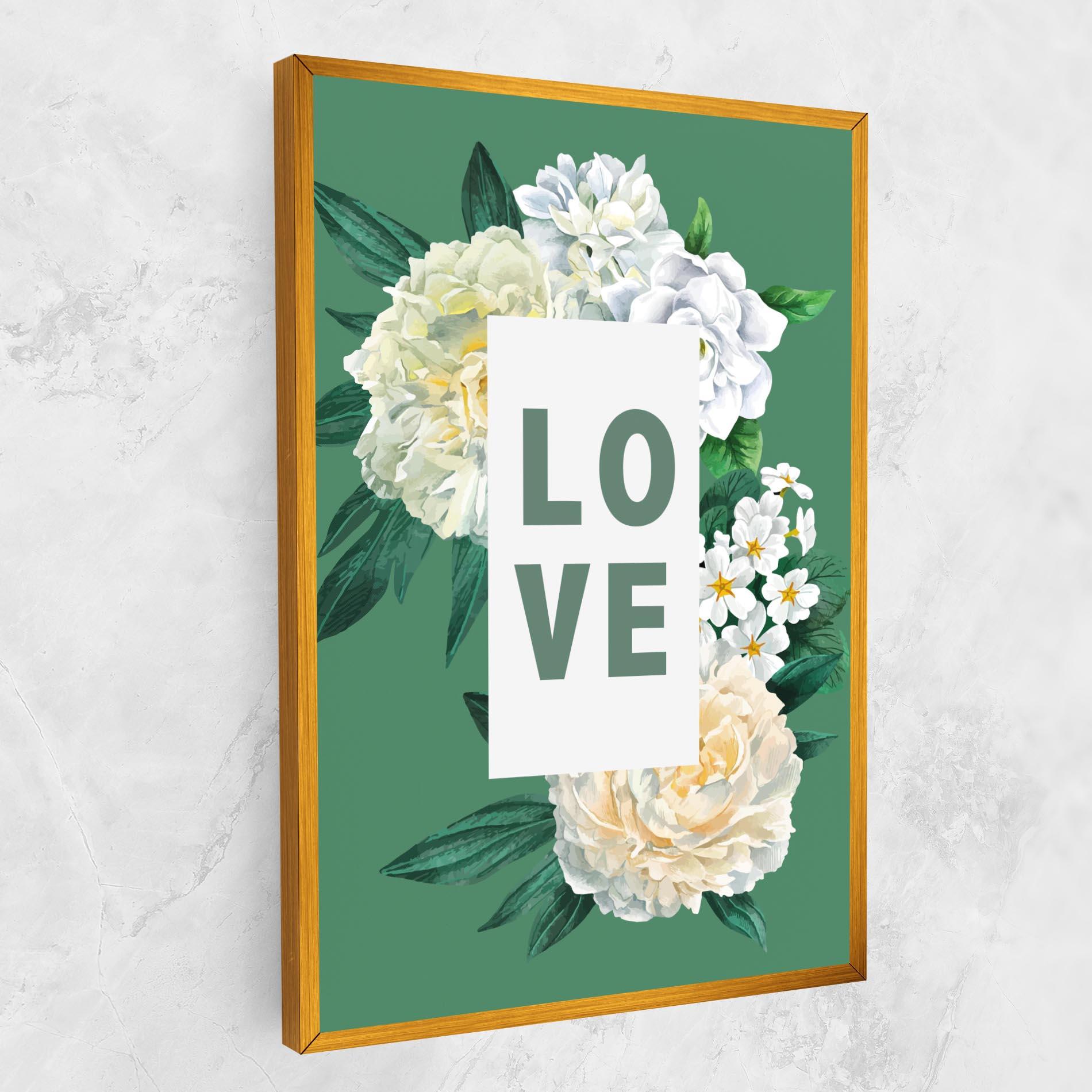 Vászonkép Love Green Rose mockup 1