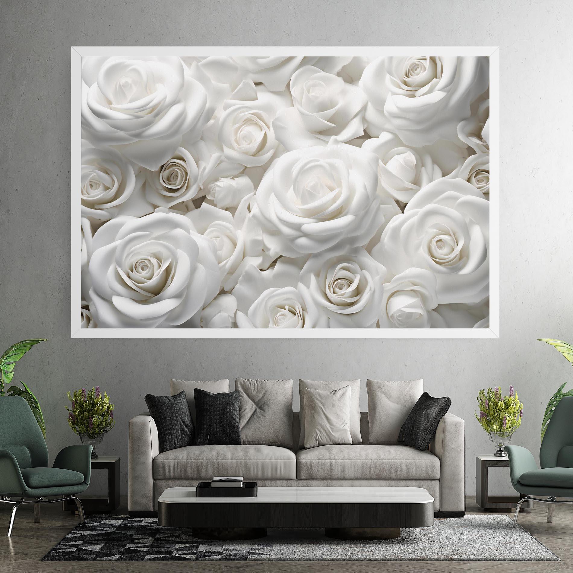 Vászonkép 3d White Roses mockup 7