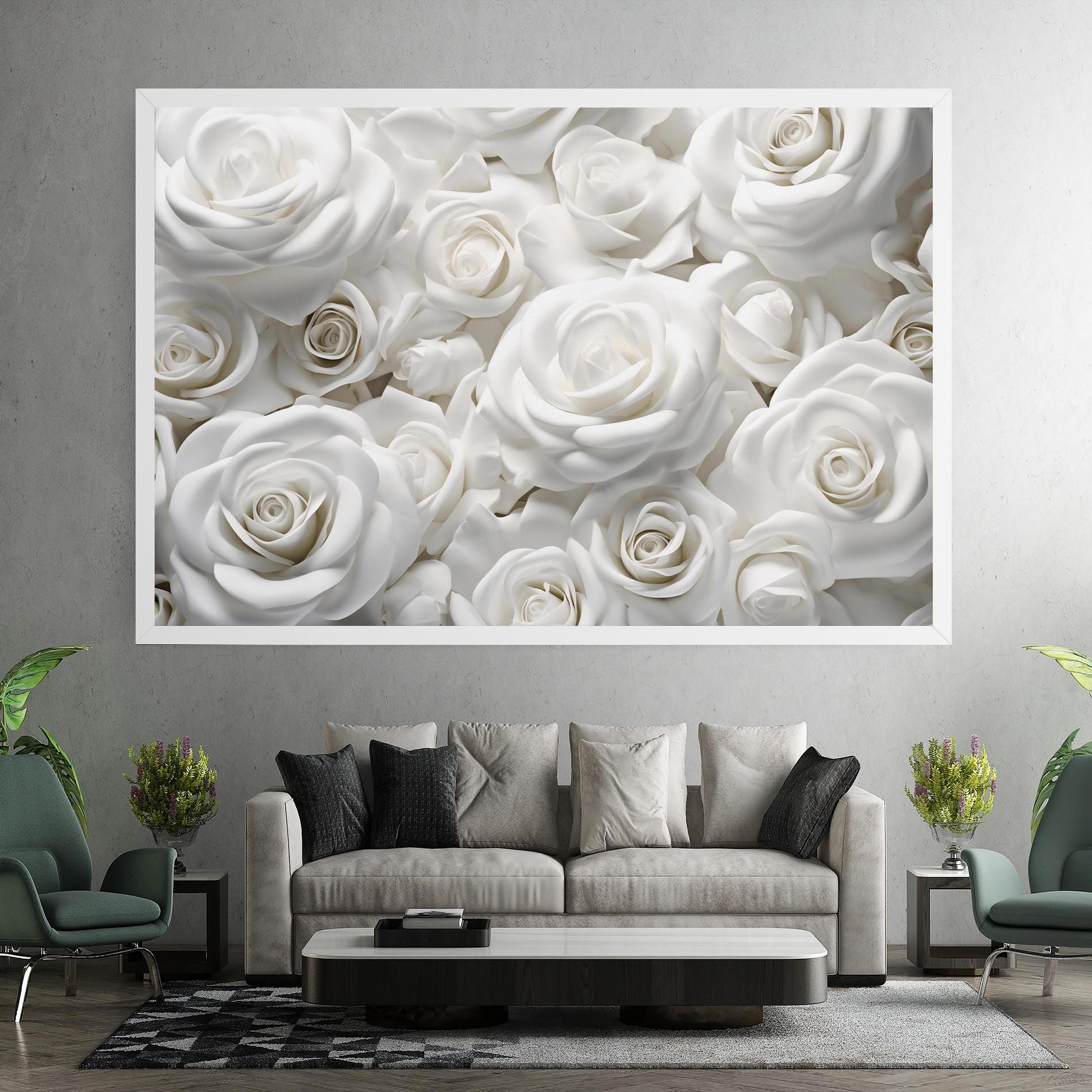 3d White Roses mockup 7