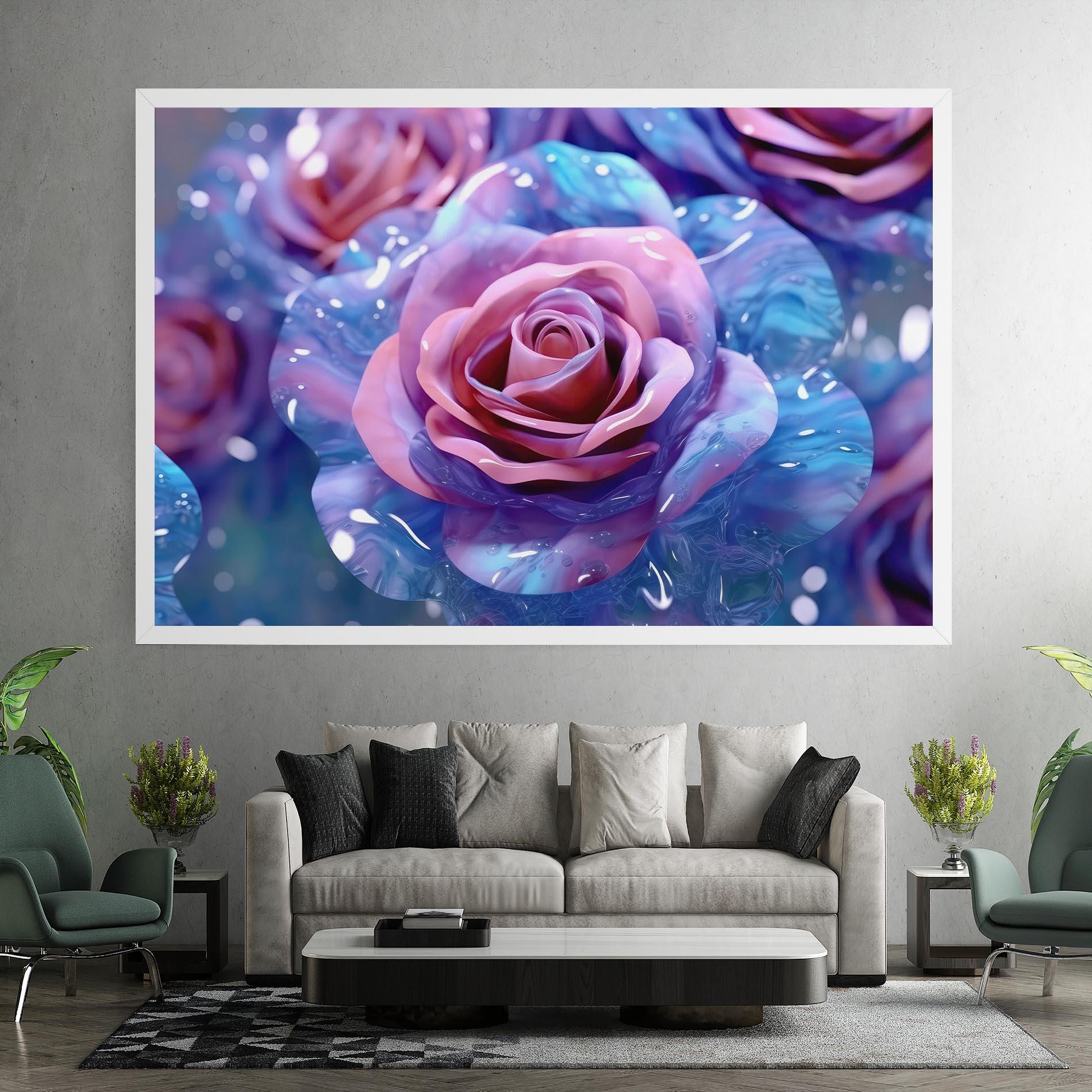 Vászonkép Beautiful Blue Pink Rose mockup 7