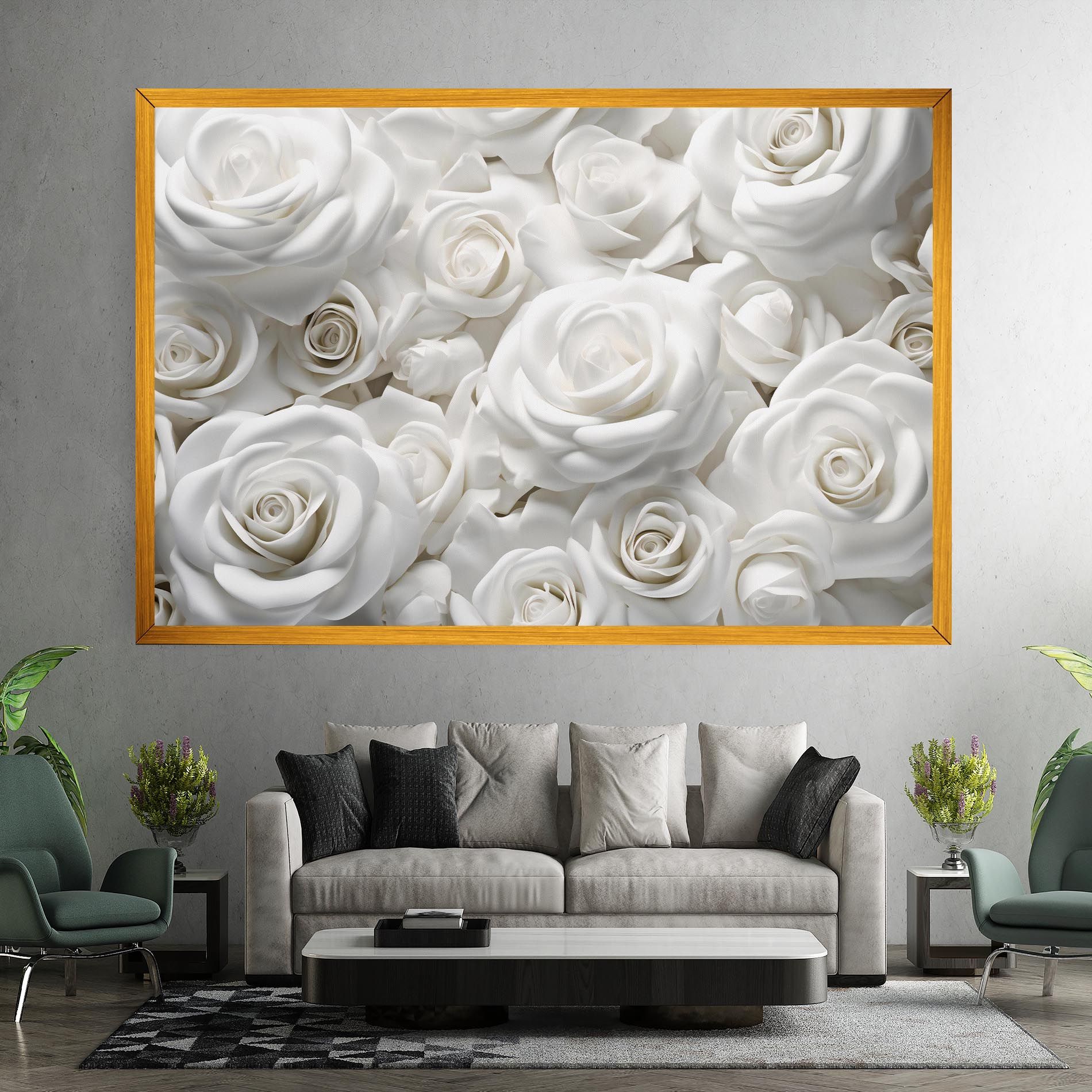 3d White Roses mockup 7