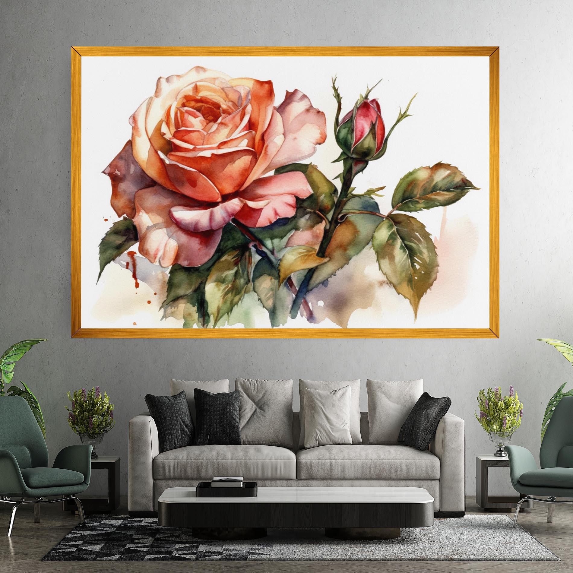 Vászonkép Big Rose Painted mockup 7