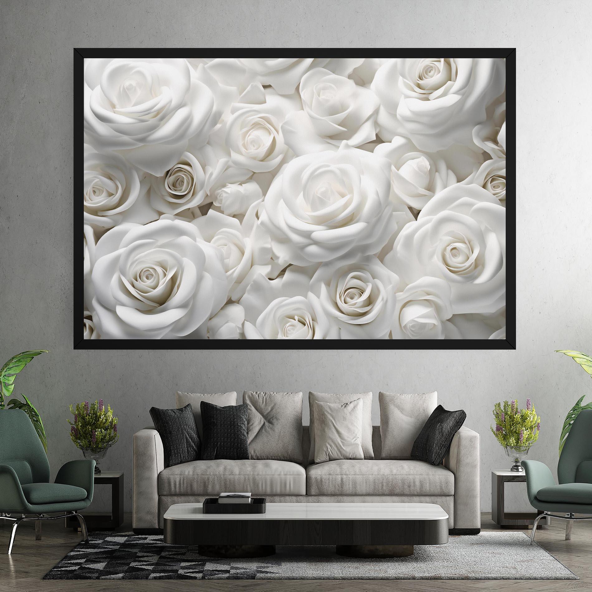 Vászonkép 3d White Roses mockup 7