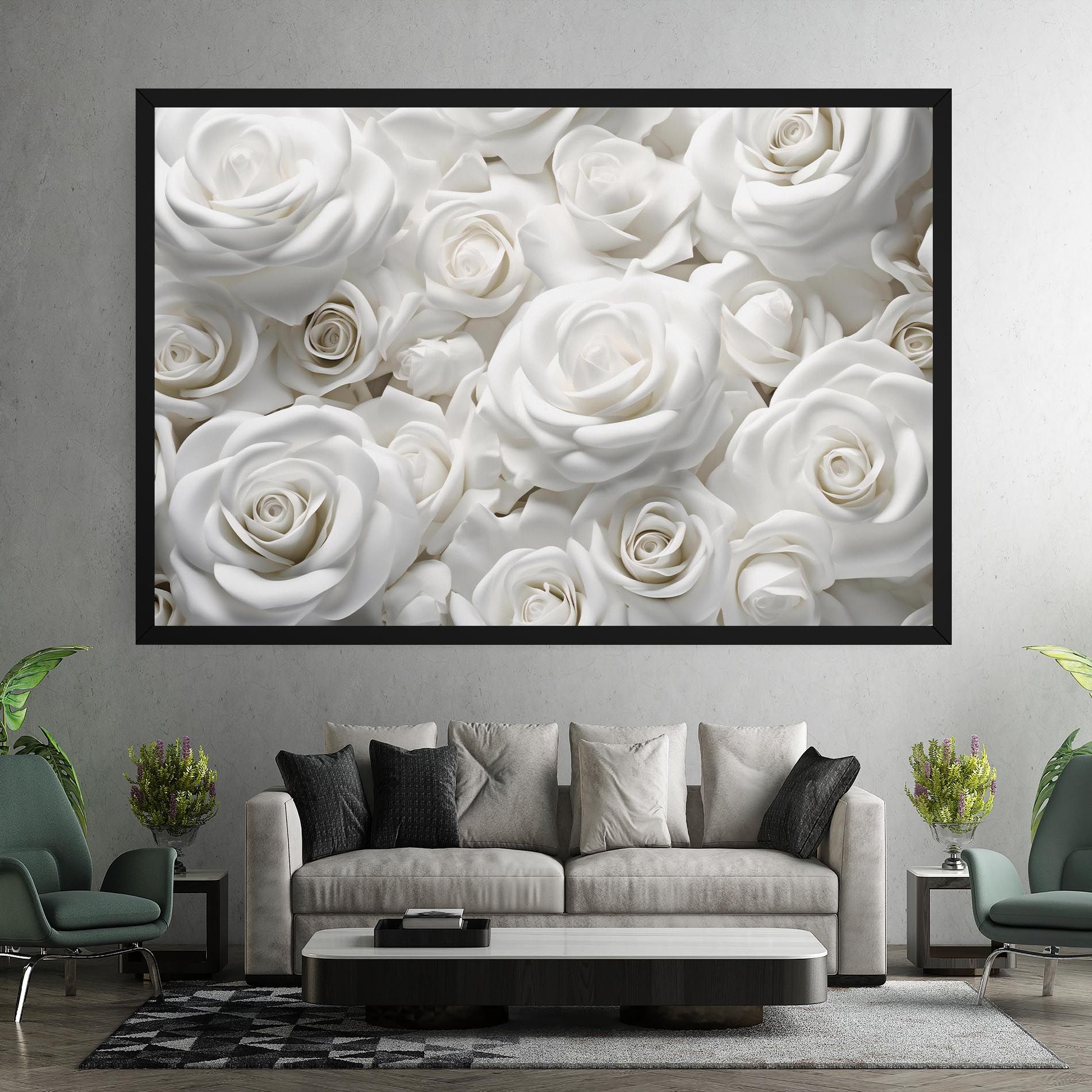 3d White Roses mockup 7