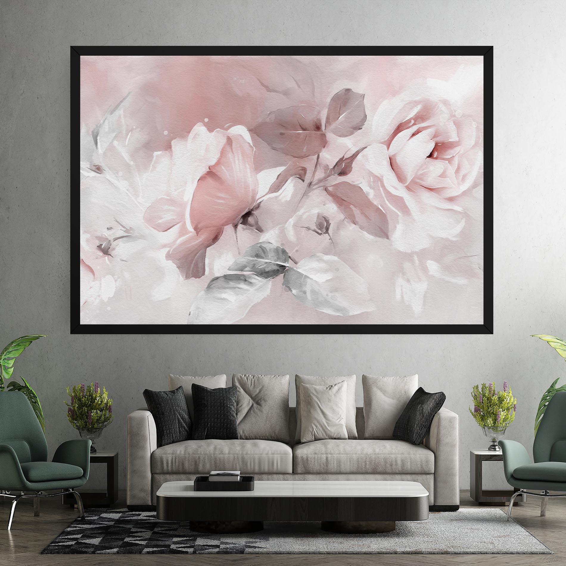 Vászonkép Abstract Pink Flowers mockup 7