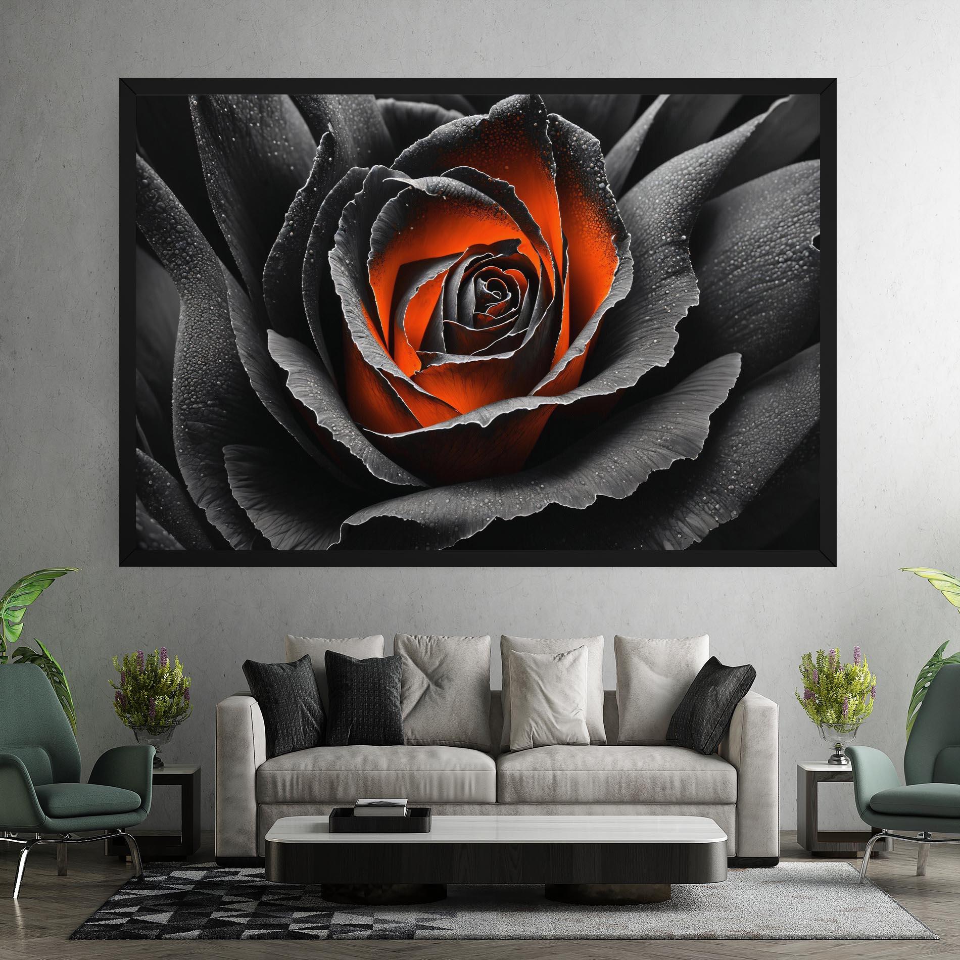 Vászonkép Grey Orange Rose mockup 7